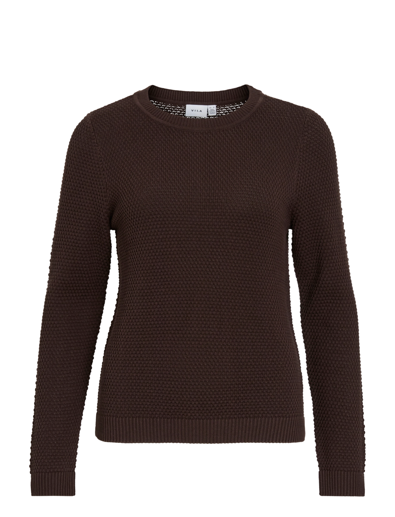 Vila VIDALO O-NECK L/S KNIT TOP- NOOS - Knitwear - COFFEE BEAN / brown