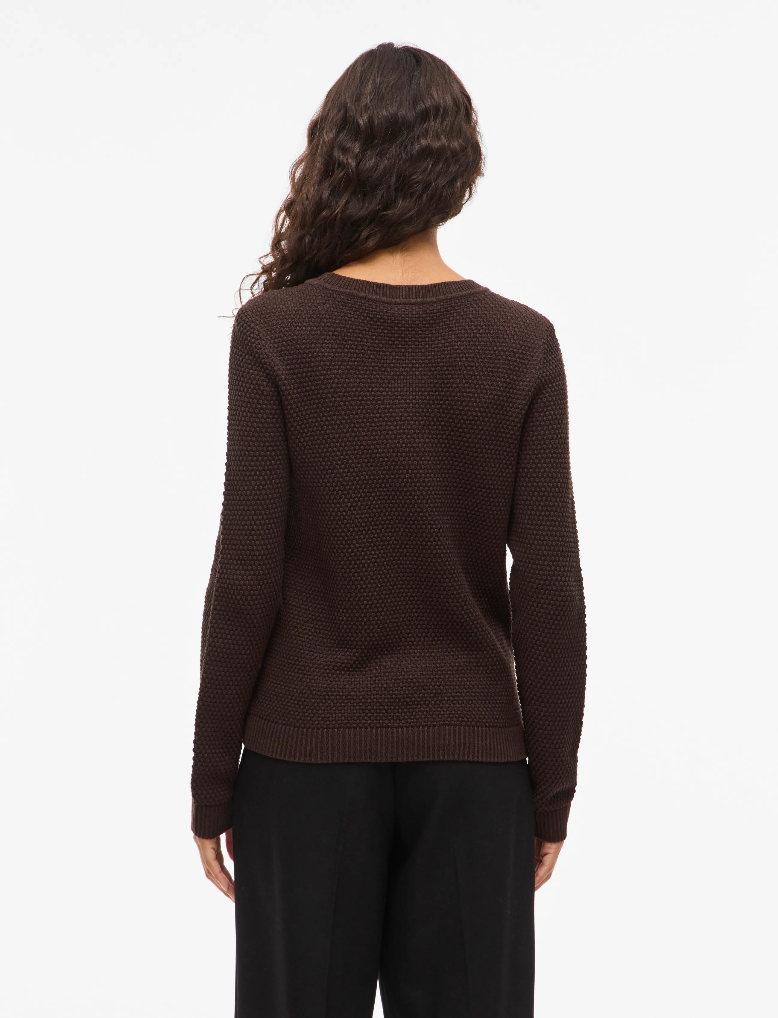 Vila - VIDALO O-NECK L/S KNIT TOP- NOOS - jumpers - coffee bean - 3
