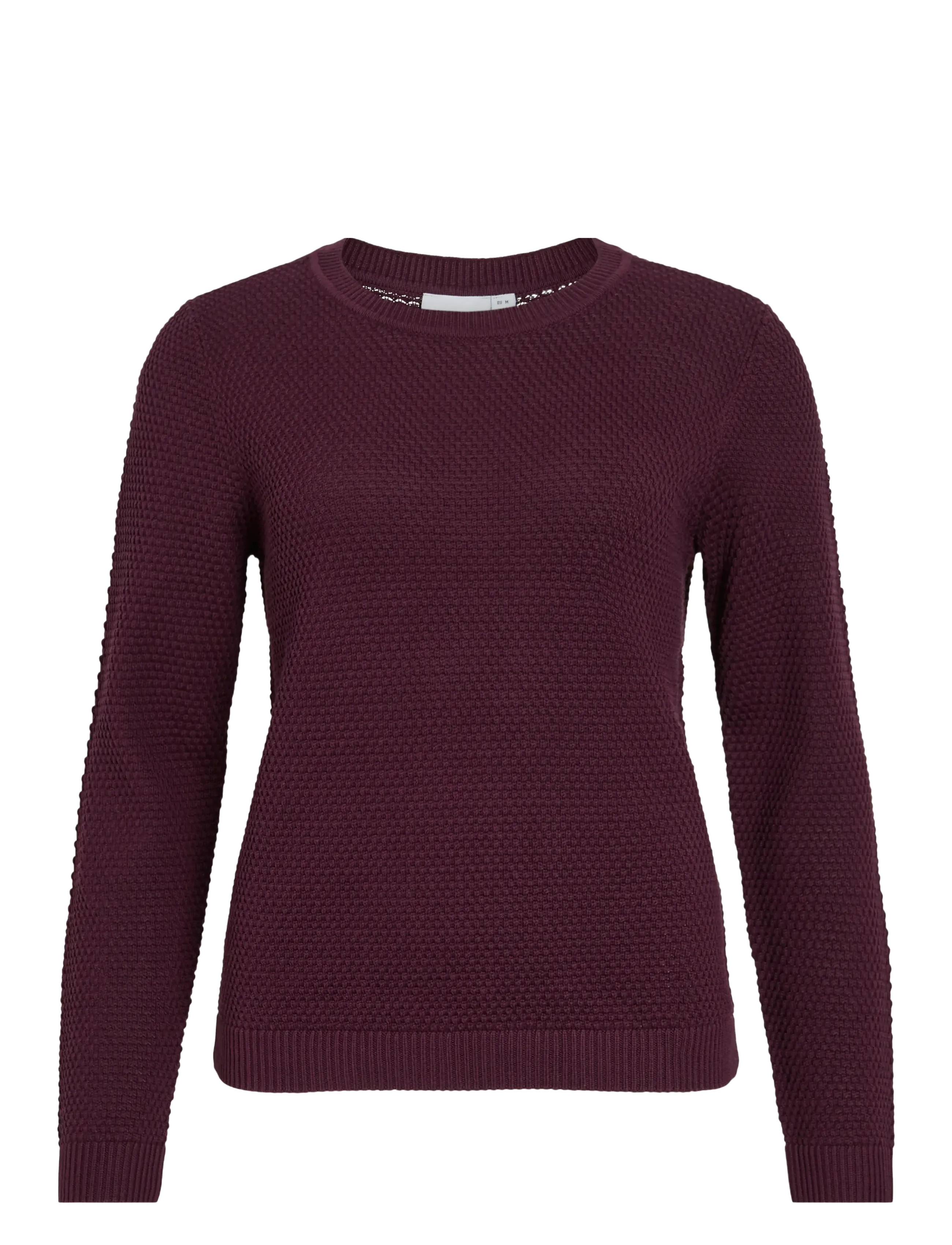 VILA Vidalo O-Neck L/S Knit Oberteil- Noos Burgundy - L - Damen