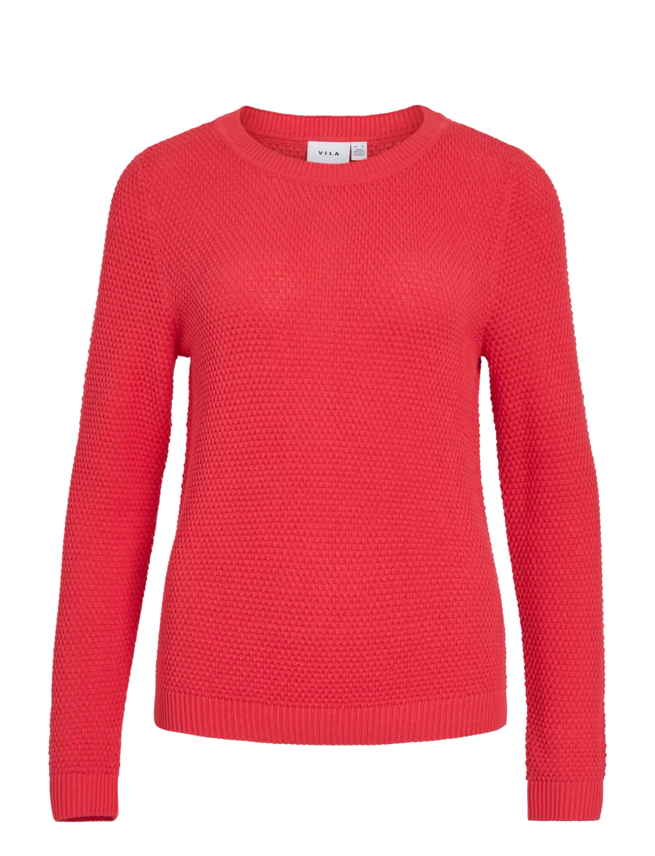 Vila VIDALO O-NECK L/S KNIT TOP- NOOS - PARTY - HIBISCUS / red