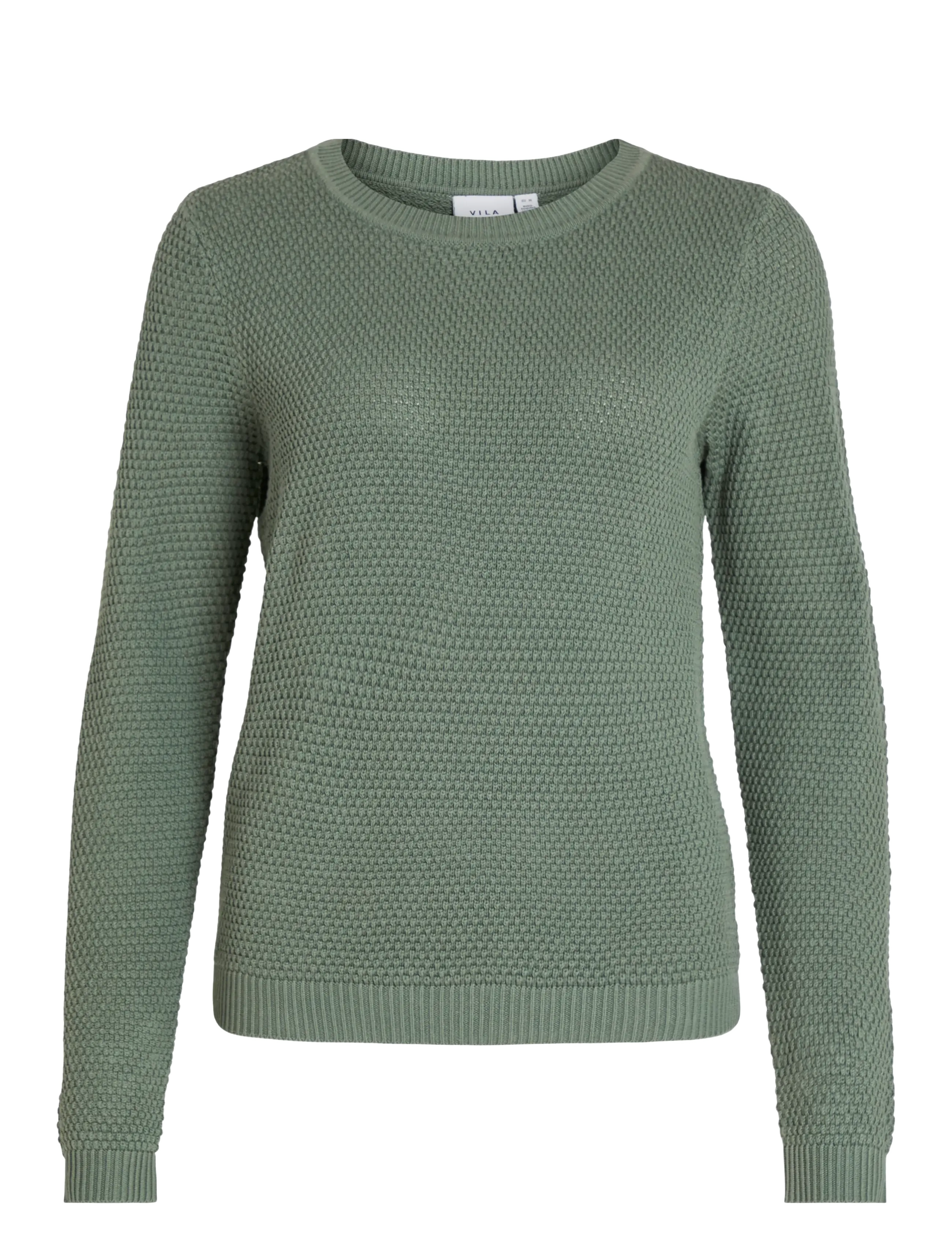 Vila VIDALO O-NECK L/S KNIT TOP- NOOS - Pullover - LAUREL WREATH / green