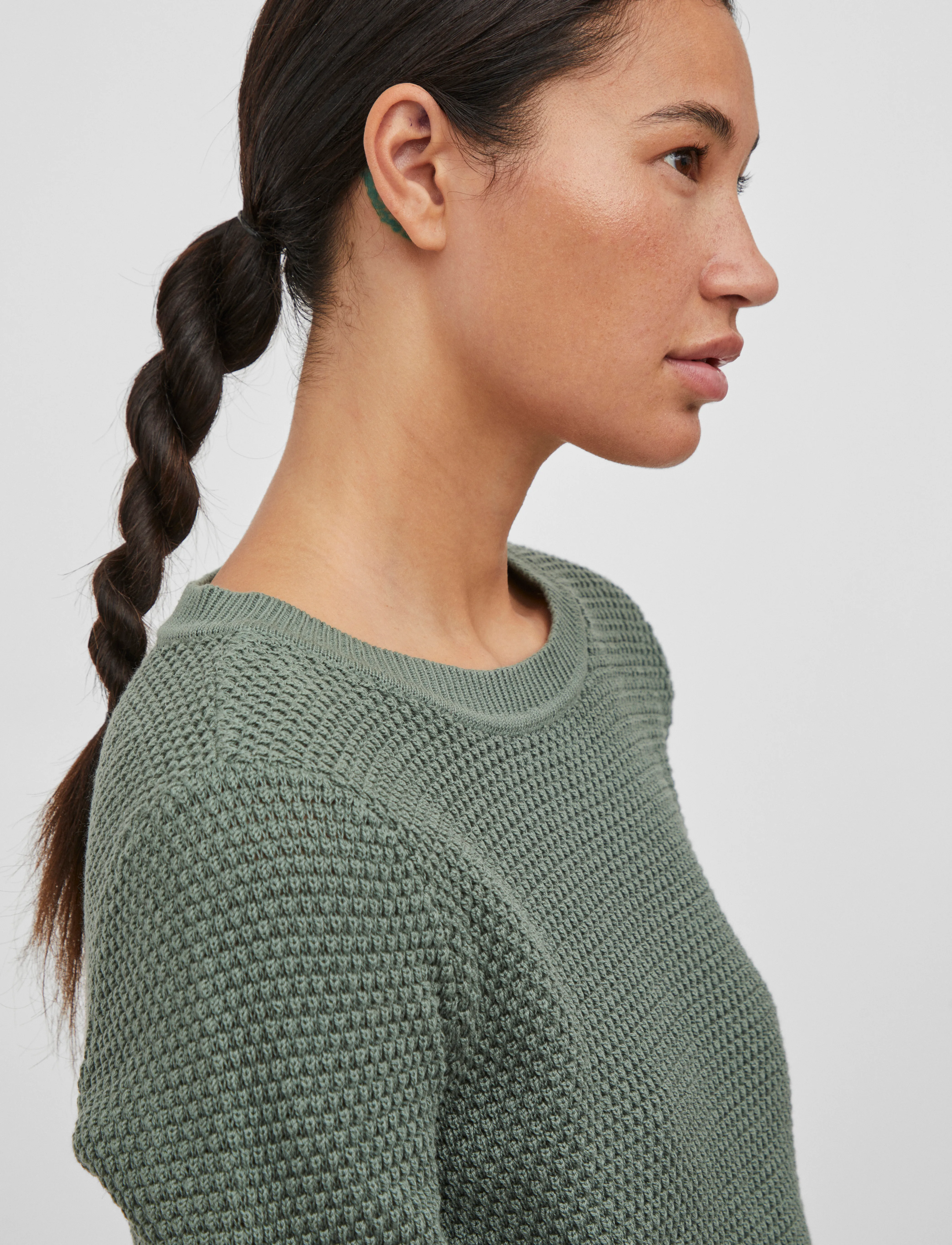Vila - VIDALO O-NECK L/S KNIT TOP- NOOS - sviitrid - laurel wreath - 4