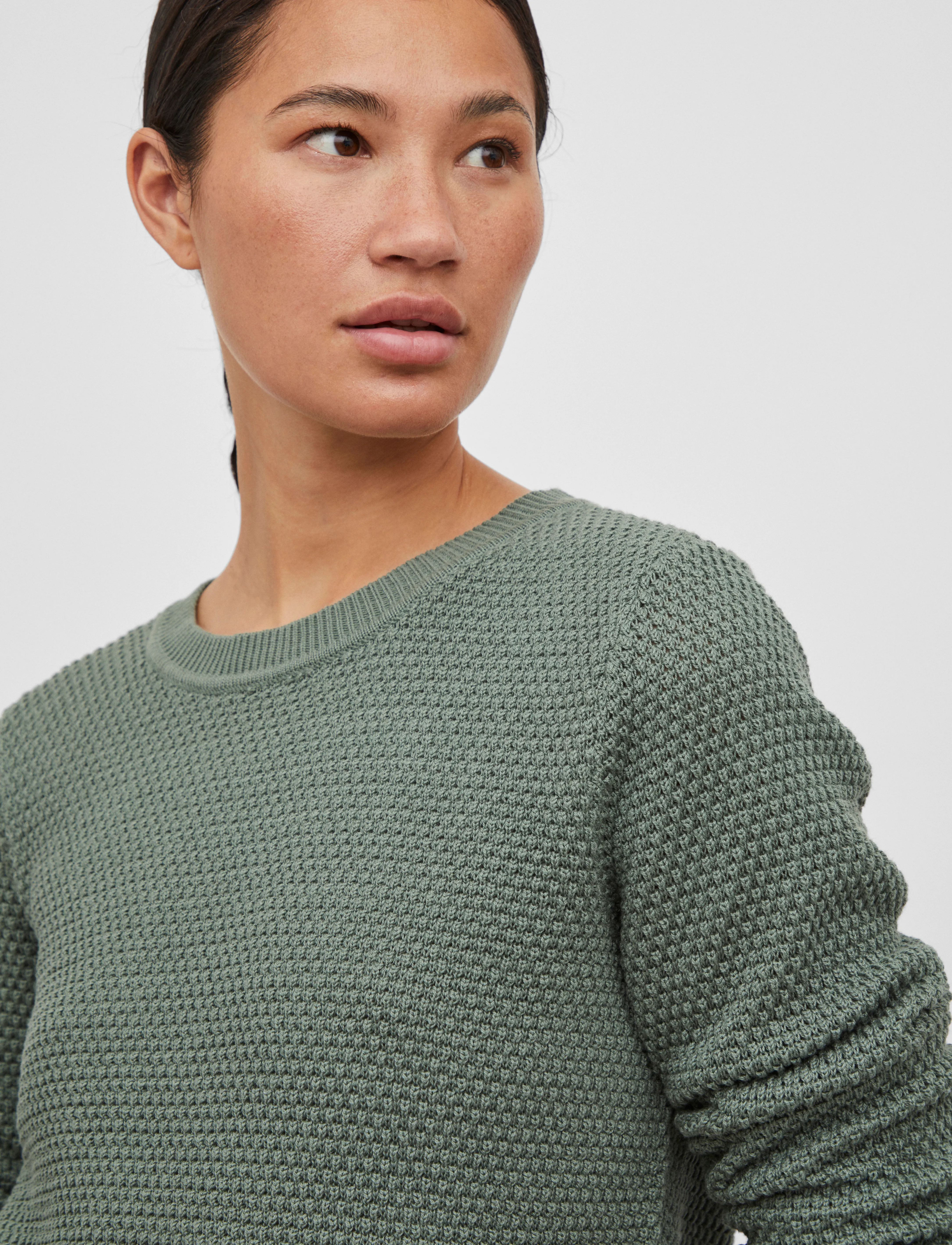 Vila - VIDALO O-NECK L/S KNIT TOP- NOOS - sviitrid - laurel wreath - 5