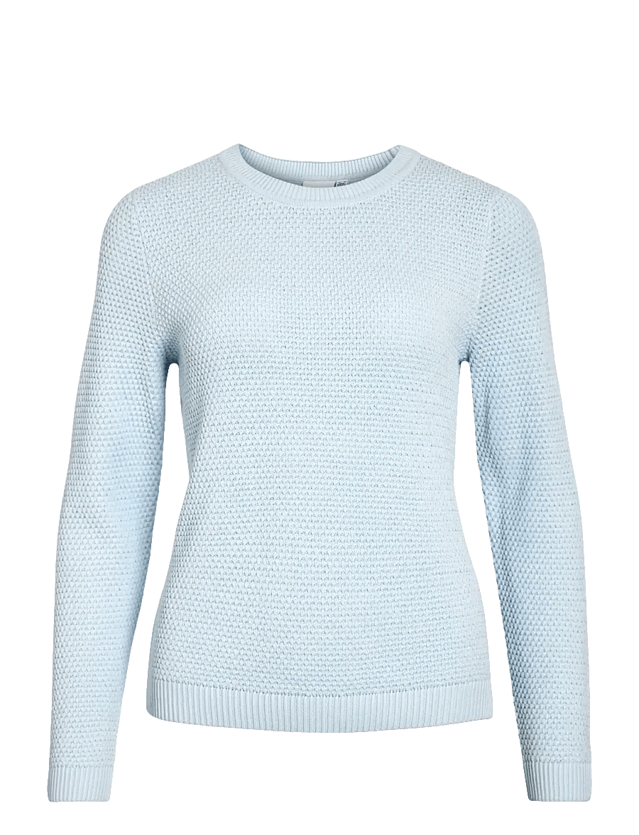Vila - VIDALO O-NECK L/S KNIT TOP- NOOS - kampsunid - nantucket breeze - 1