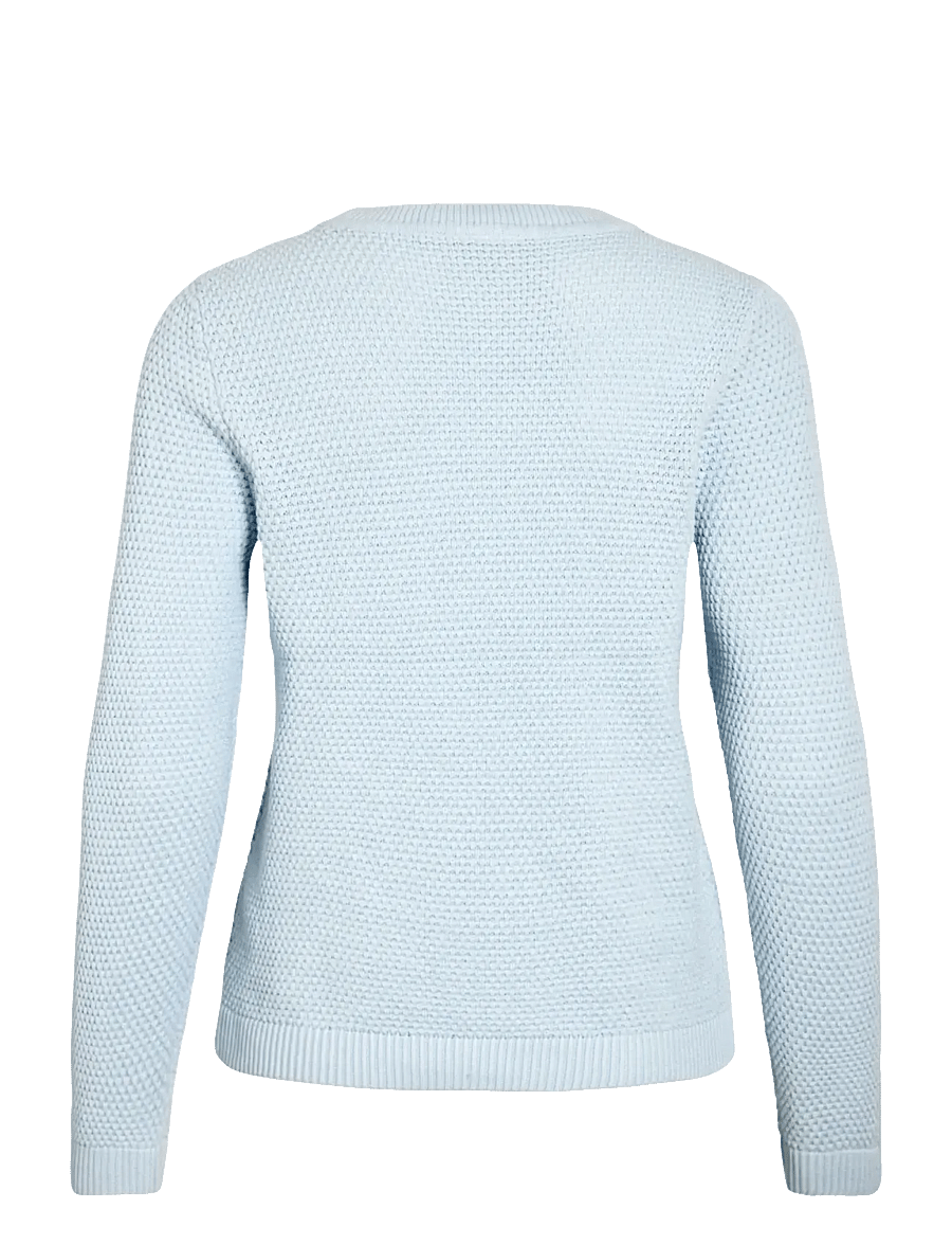 Vila - VIDALO O-NECK L/S KNIT TOP- NOOS - kampsunid - nantucket breeze - 2