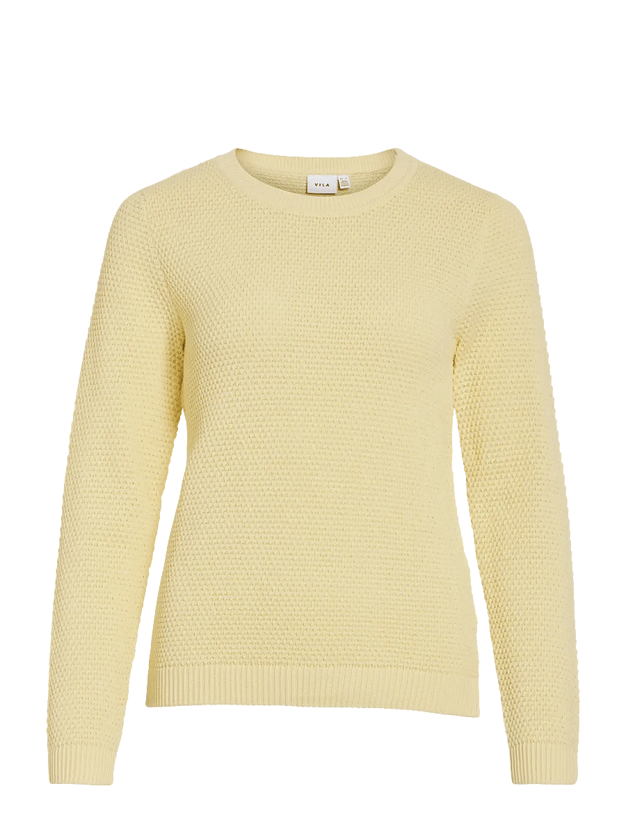 Vila - VIDALO O-NECK L/S KNIT TOP- NOOS - pullover - pastel yellow - 1
