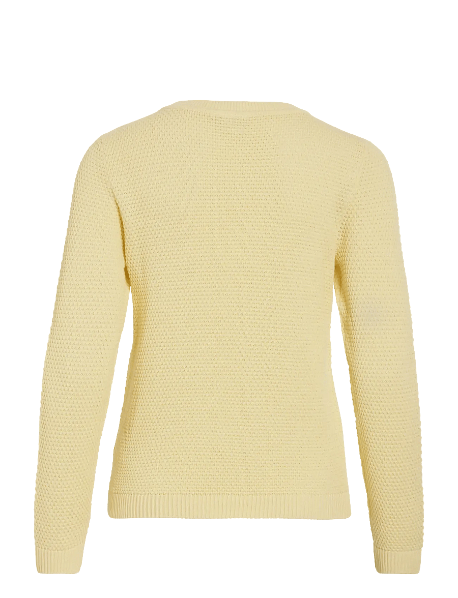 Vila - VIDALO O-NECK L/S KNIT TOP- NOOS - pullover - pastel yellow - 2
