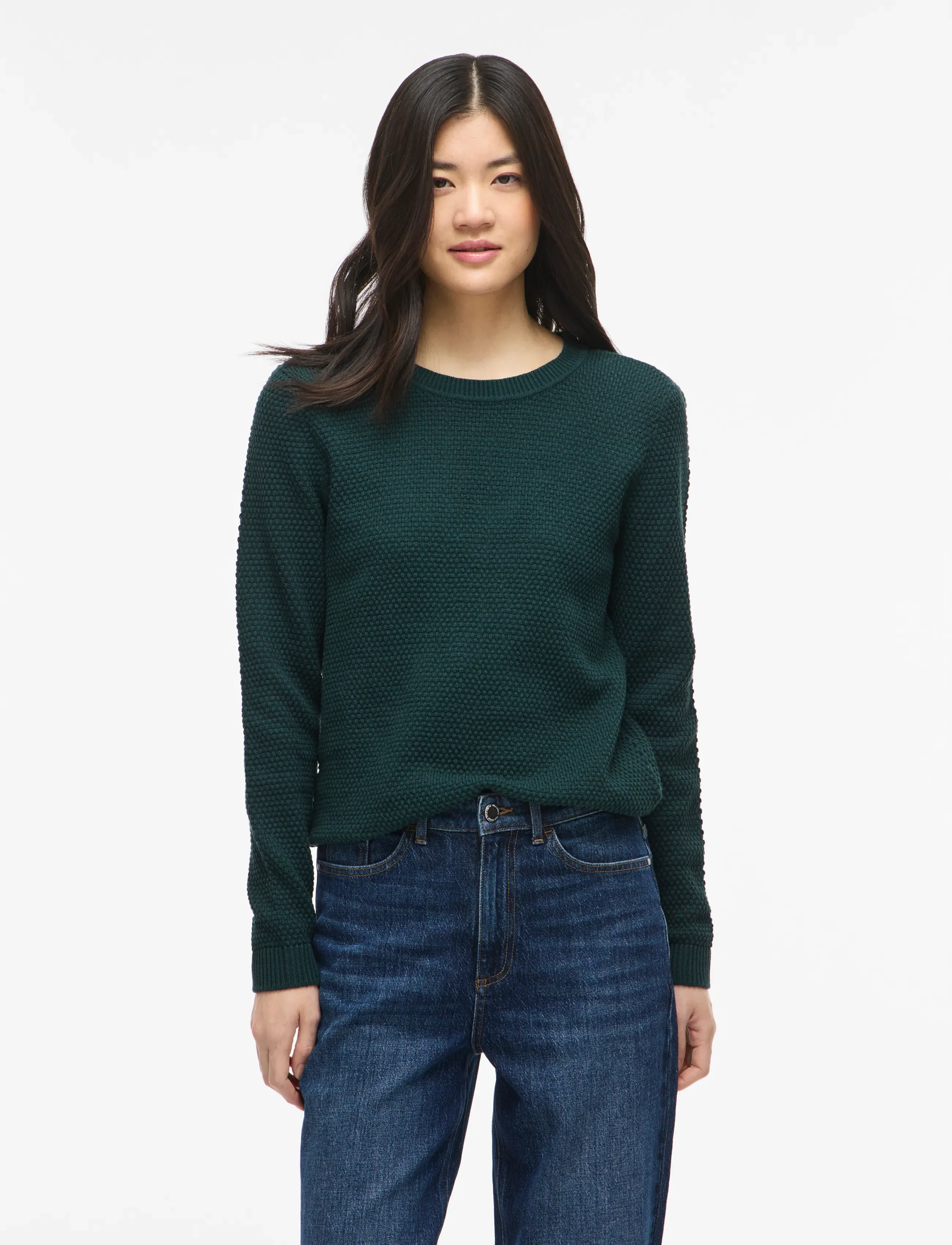 Vila - VIDALO O-NECK L/S KNIT TOP- NOOS - striktrøjer - ponderosa pine - 0