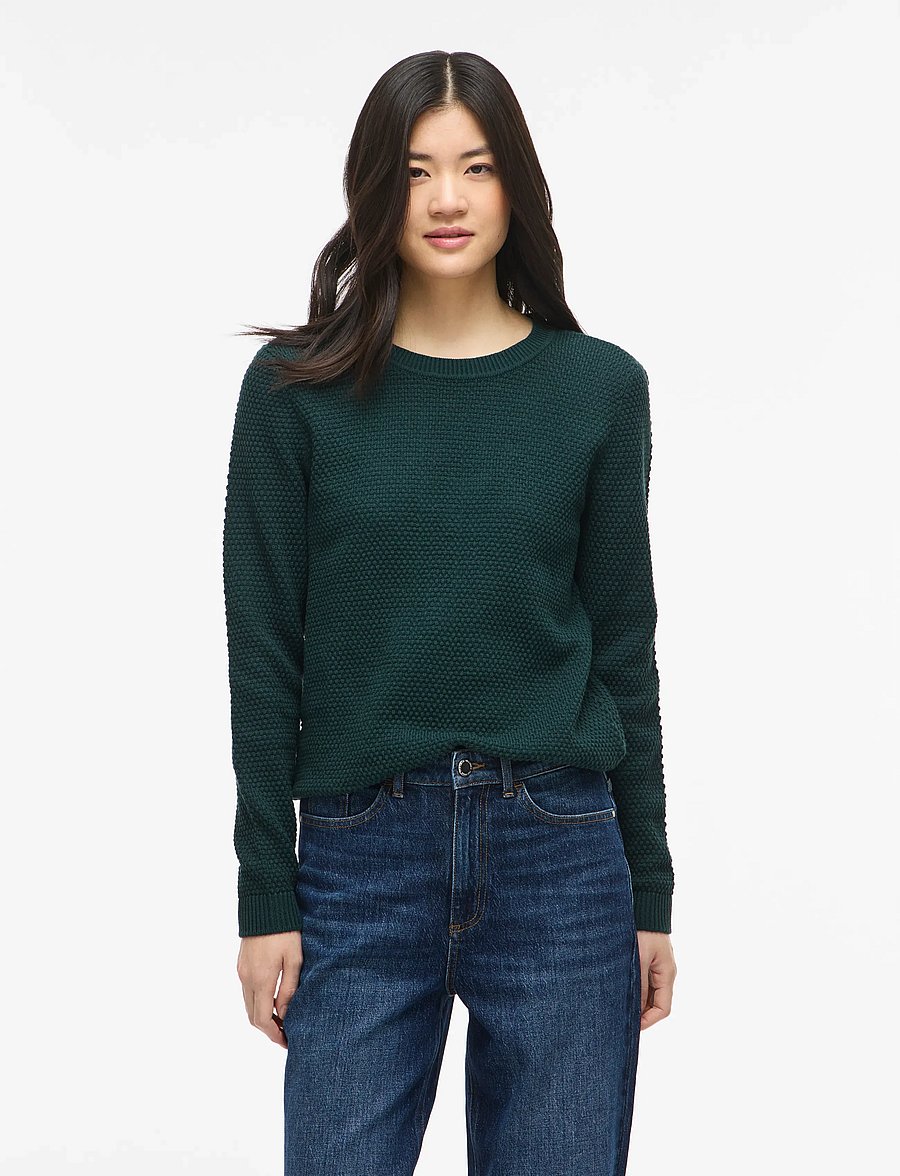 Vila - VIDALO O-NECK L/S KNIT TOP- NOOS - pullover - ponderosa pine - 0