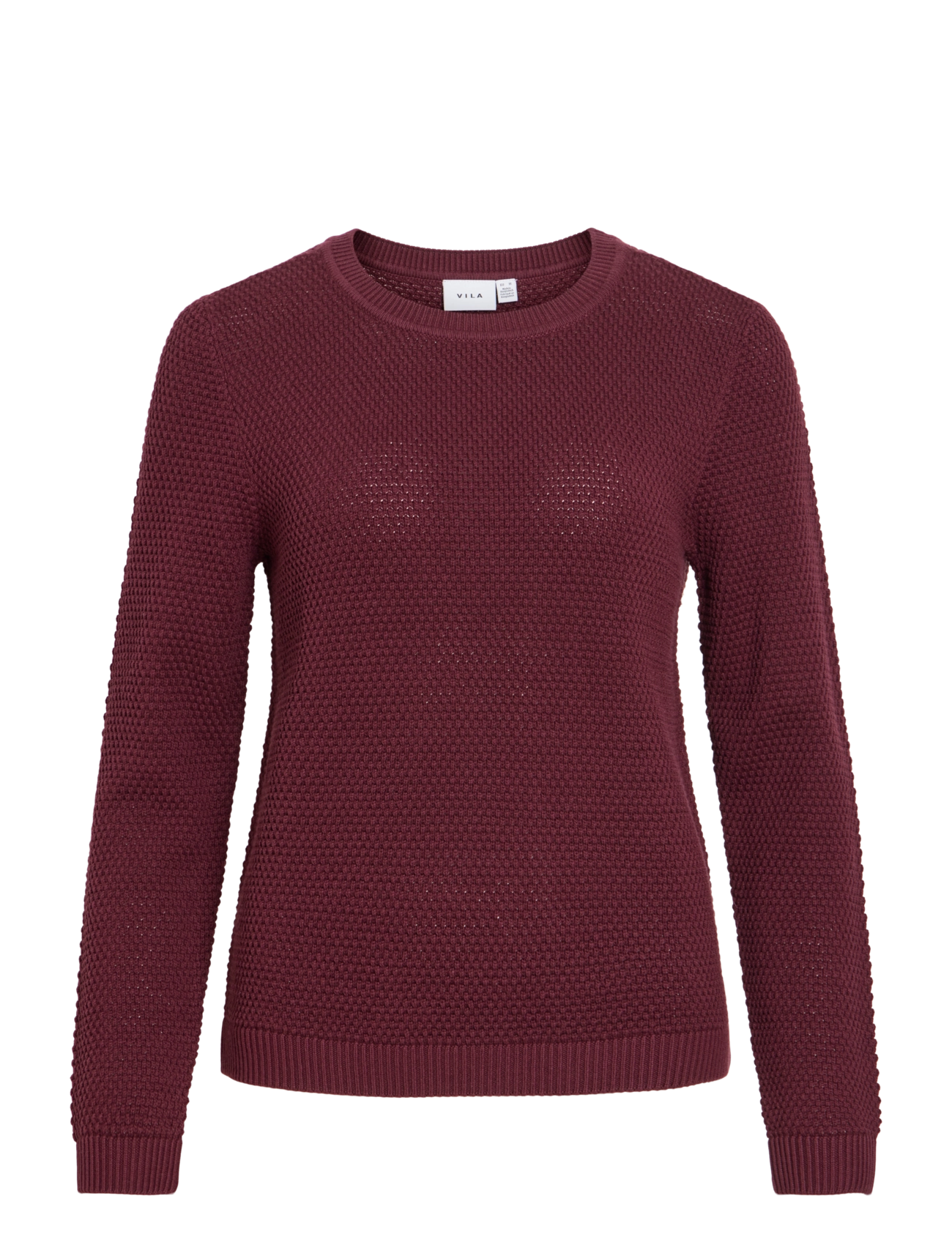 Vila VIDALO O-NECK L/S KNIT TOP- NOOS - Knitwear - PORT ROYALE / burgundy