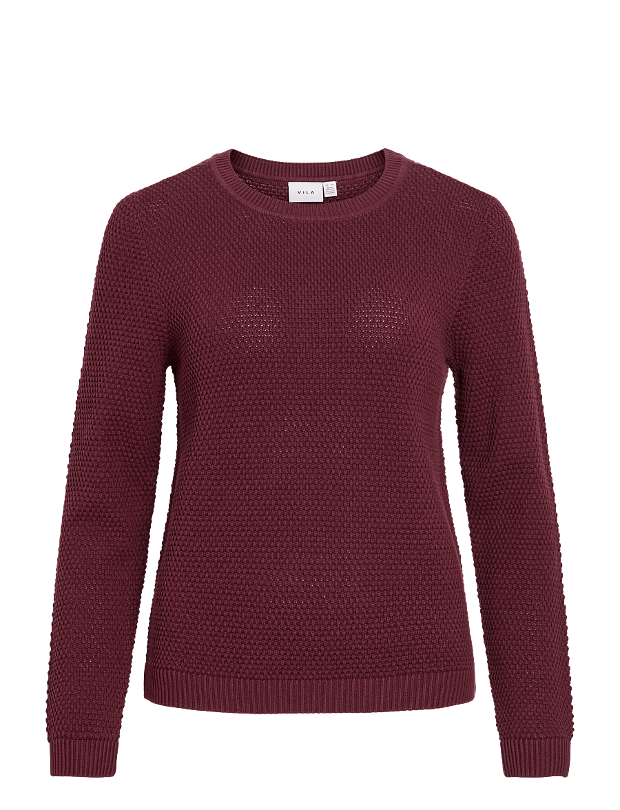 Vila - VIDALO O-NECK L/S KNIT TOP- NOOS - kampsunid - port royale - 1