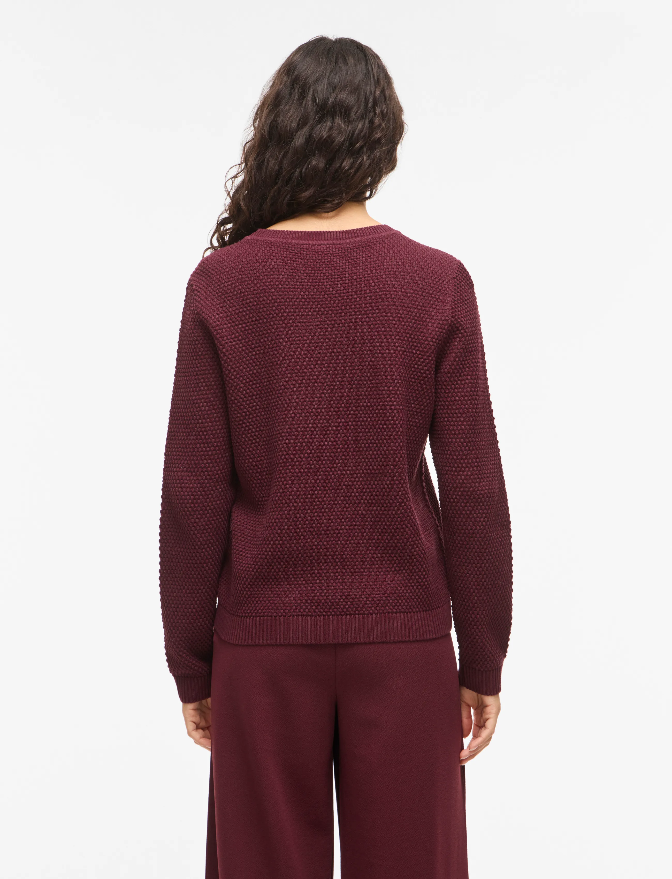 Vila - VIDALO O-NECK L/S KNIT TOP- NOOS - jumpers - port royale - 3