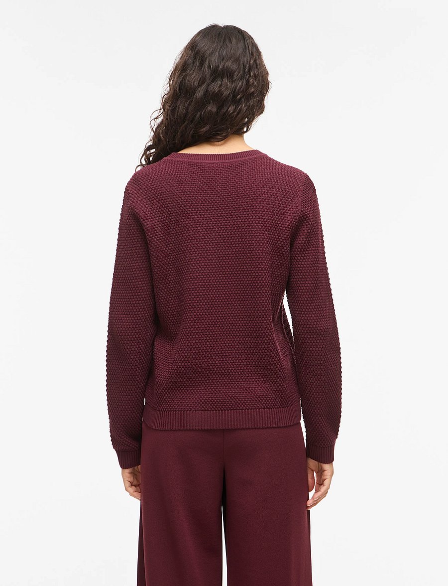 Vila - VIDALO O-NECK L/S KNIT TOP- NOOS - kampsunid - port royale - 3