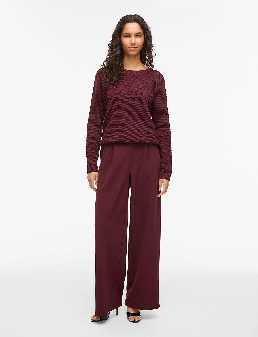 Vila - VIDALO O-NECK L/S KNIT TOP- NOOS - kampsunid - port royale - 4