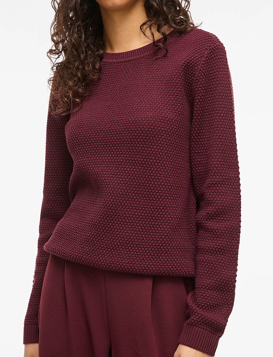 Vila - VIDALO O-NECK L/S KNIT TOP- NOOS - kampsunid - port royale - 5