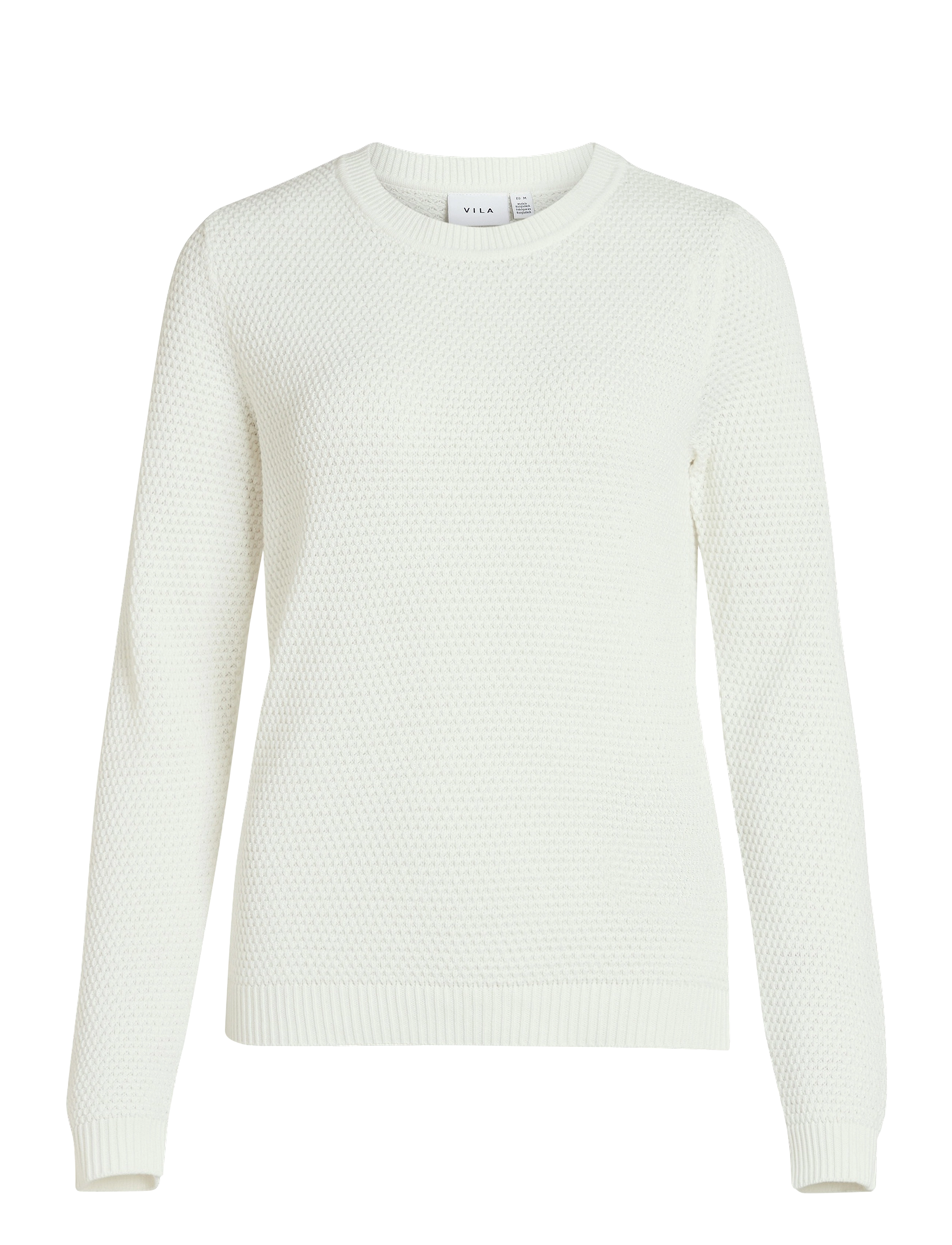 VILA Vidalo O-Neck L/S Knit Oberteil- Noos Weiß - S - Damen