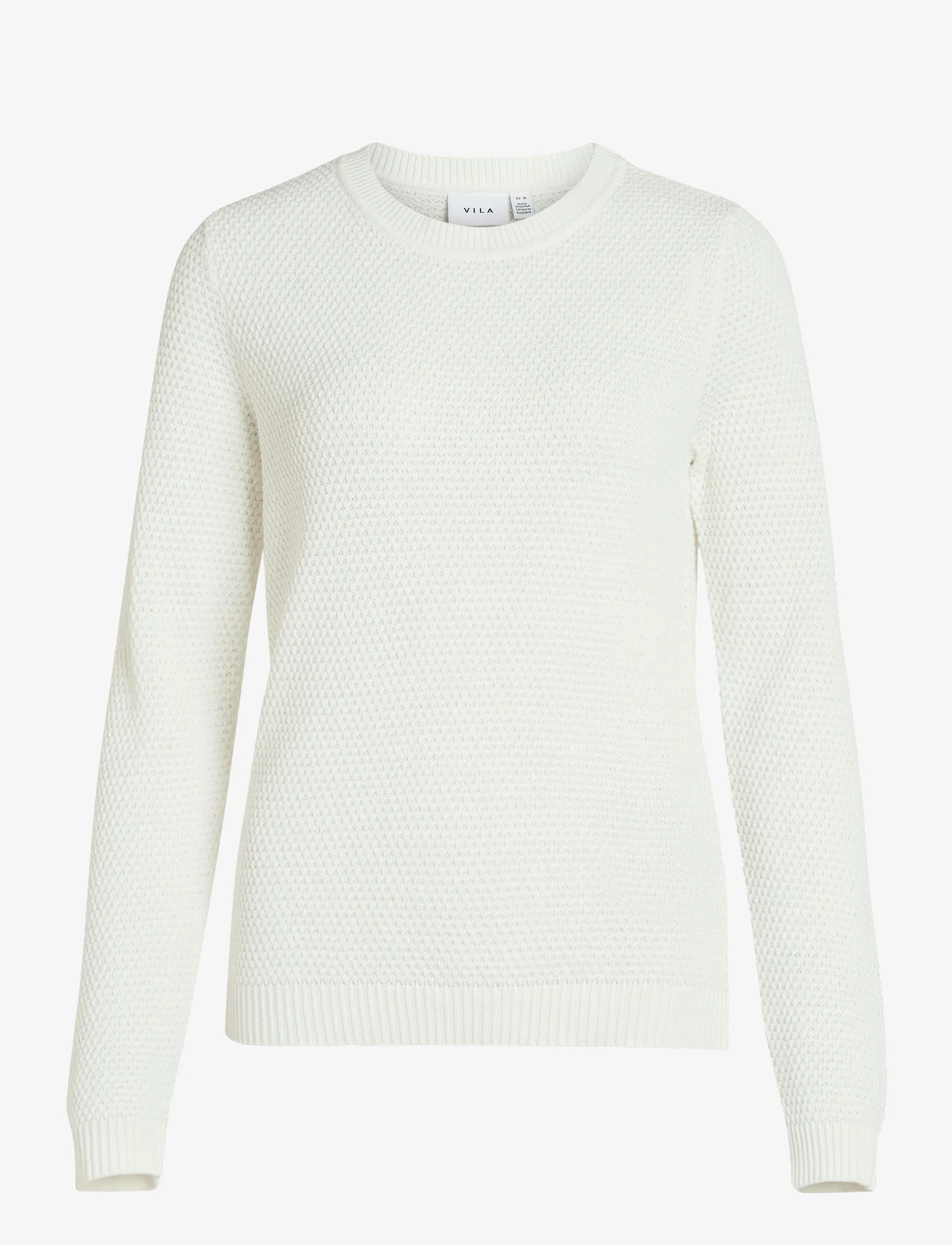 Vila - VIDALO O-NECK L/S KNIT TOP- NOOS - sweaters - white alyssum - 0