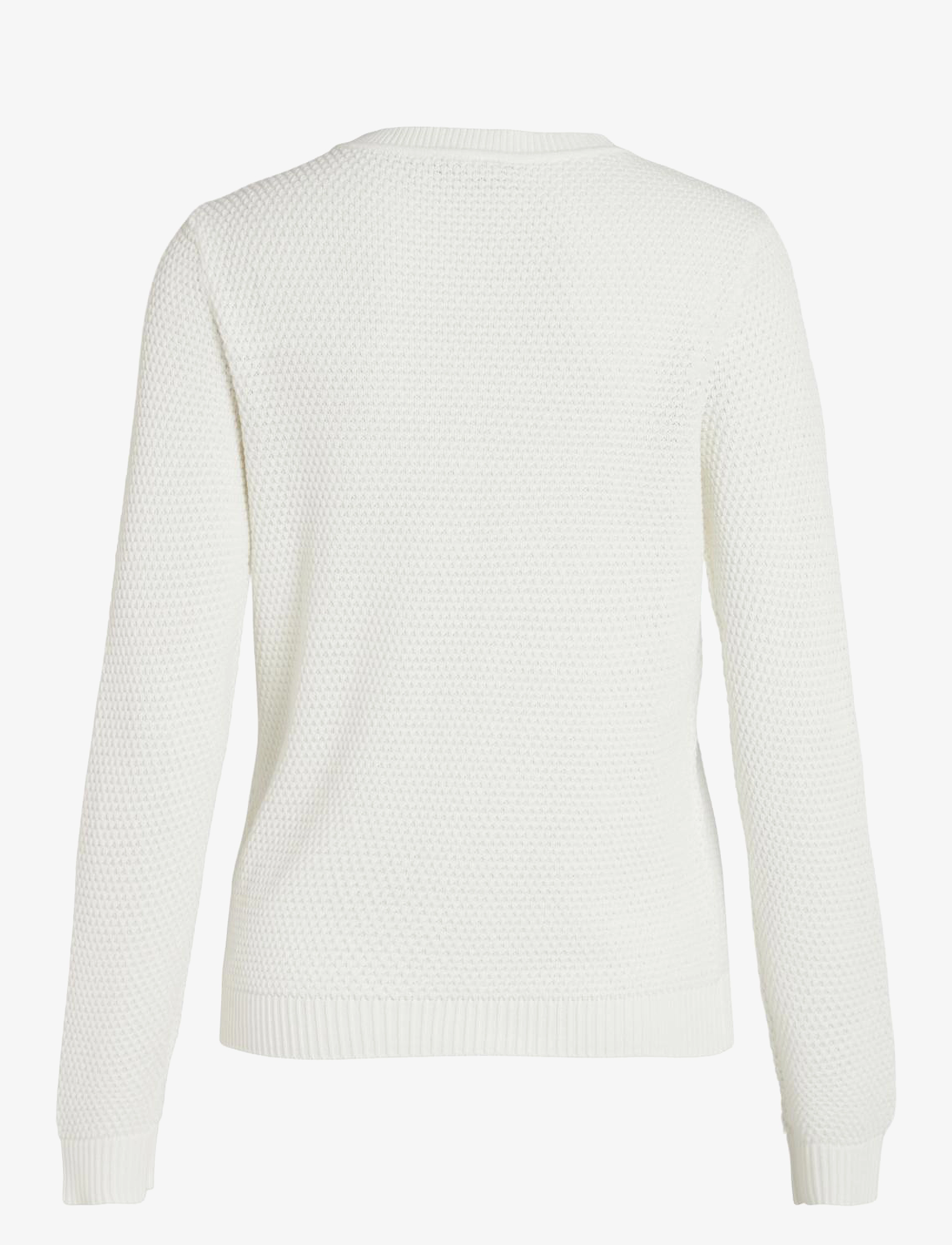 Vila - VIDALO O-NECK L/S KNIT TOP- NOOS - striktrøjer - white alyssum - 2