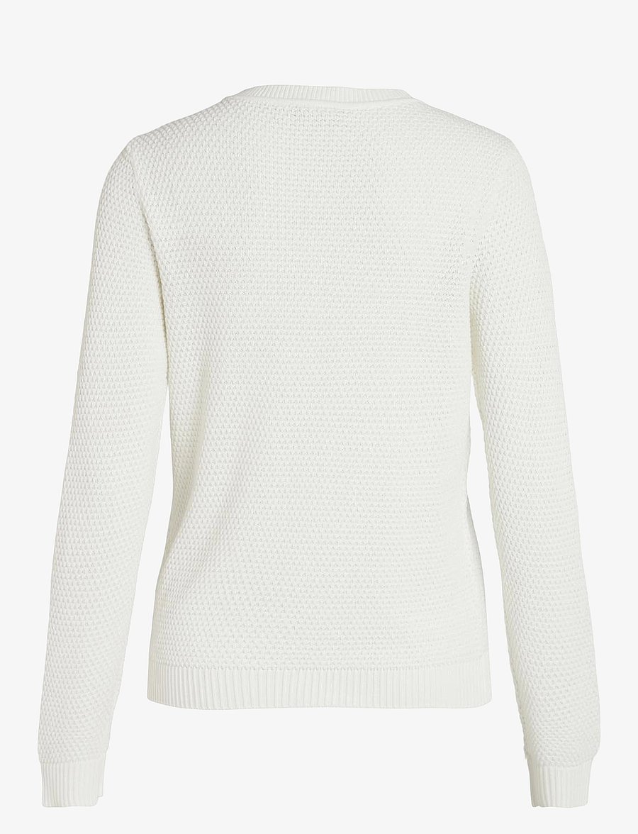Vila - VIDALO O-NECK L/S KNIT TOP- NOOS - pulls - white alyssum - 2