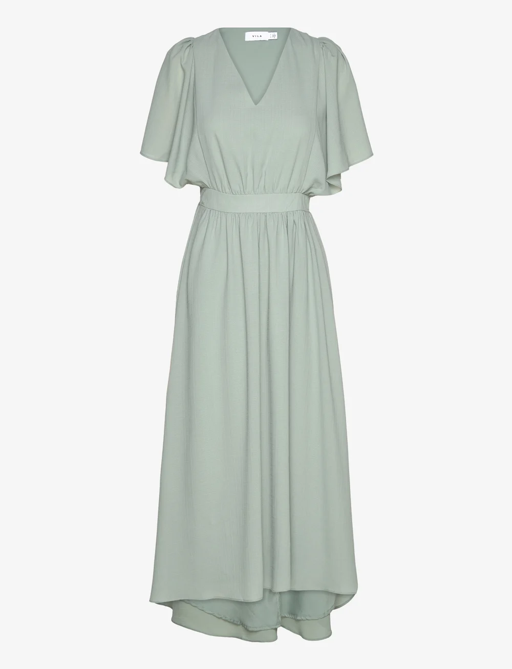 Vila - VIMIRAGE 2/4 V-NECK ANKLE DRESS/BM/DC - sommerkleider - green milieu - 0