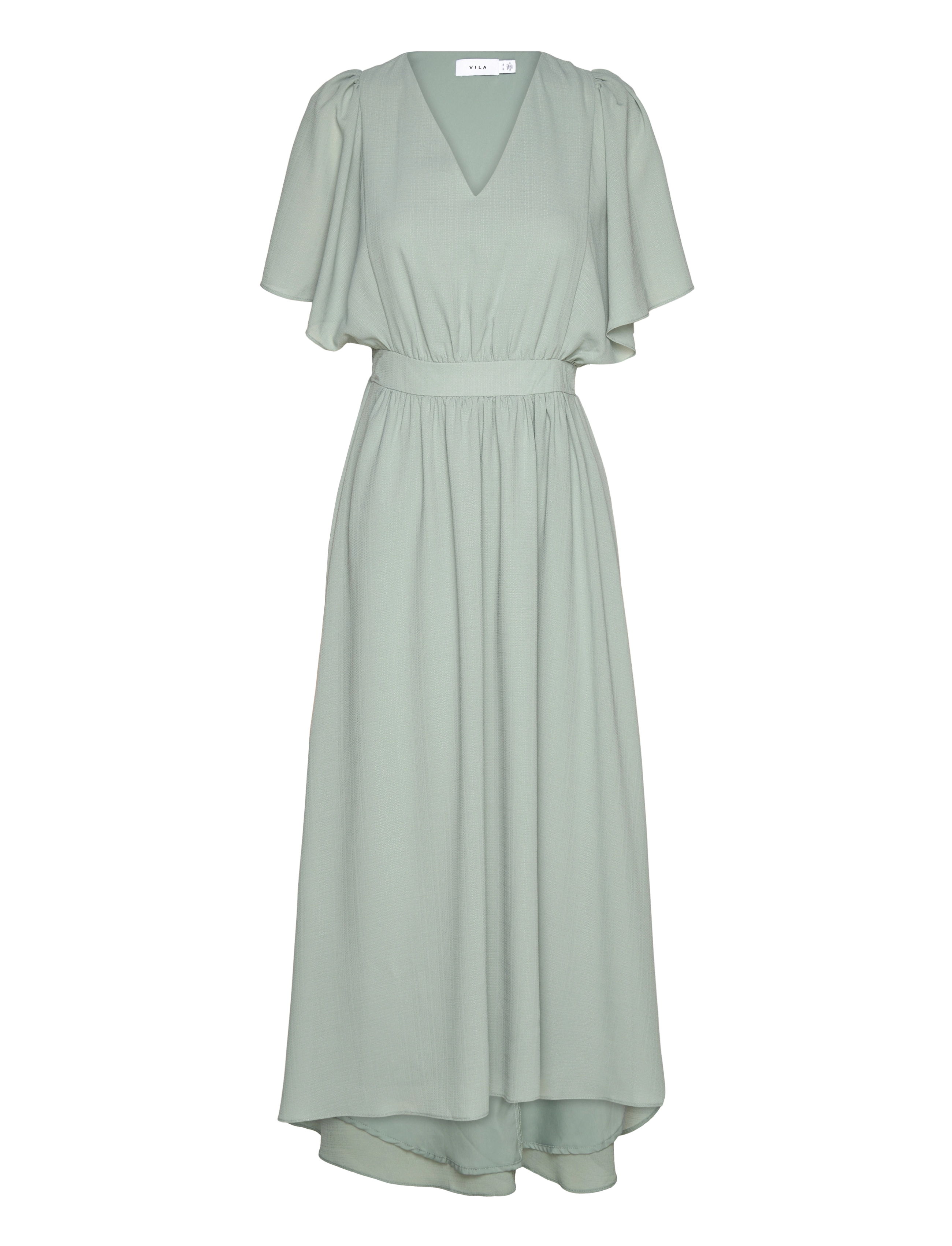Vila VIMIRAGE 2/4 V-NECK ANKLE DRESS/BM/DC - Midi kjoler - GREEN MILIEU / blue