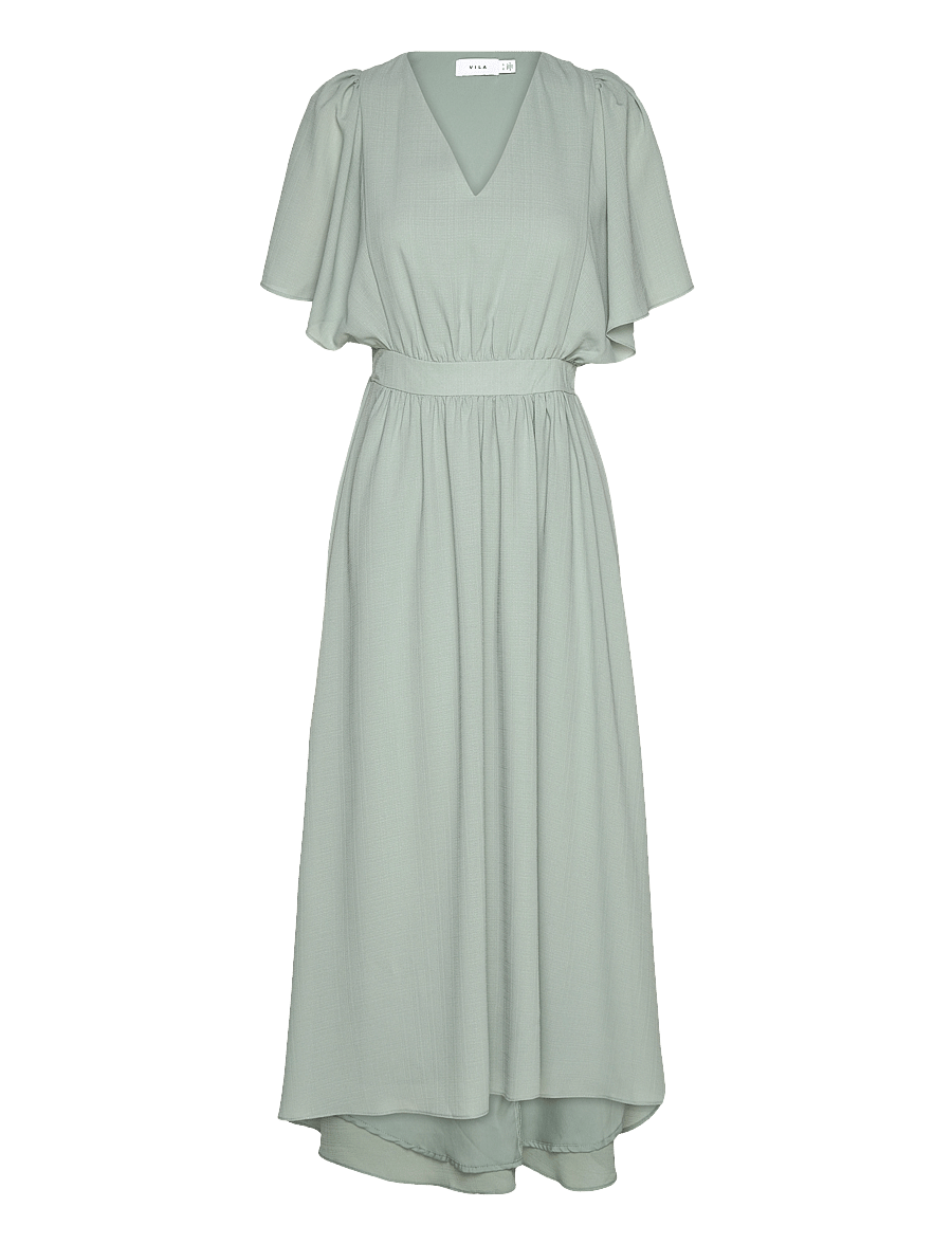 Vila - VIMIRAGE 2/4 V-NECK ANKLE DRESS/BM/DC - green milieu - 1