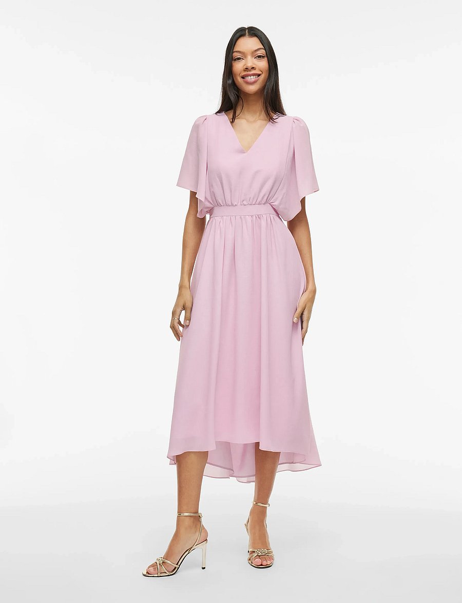 Vila - VIMIRAGE 2/4 V-NECK ANKLE DRESS/BM/DC - sumarkjólar - winsome orchid - 4