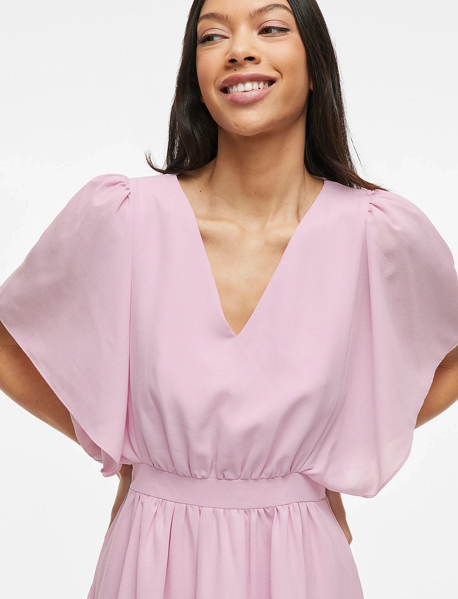 Vila - VIMIRAGE 2/4 V-NECK ANKLE DRESS/BM/DC - sumarkjólar - winsome orchid - 5