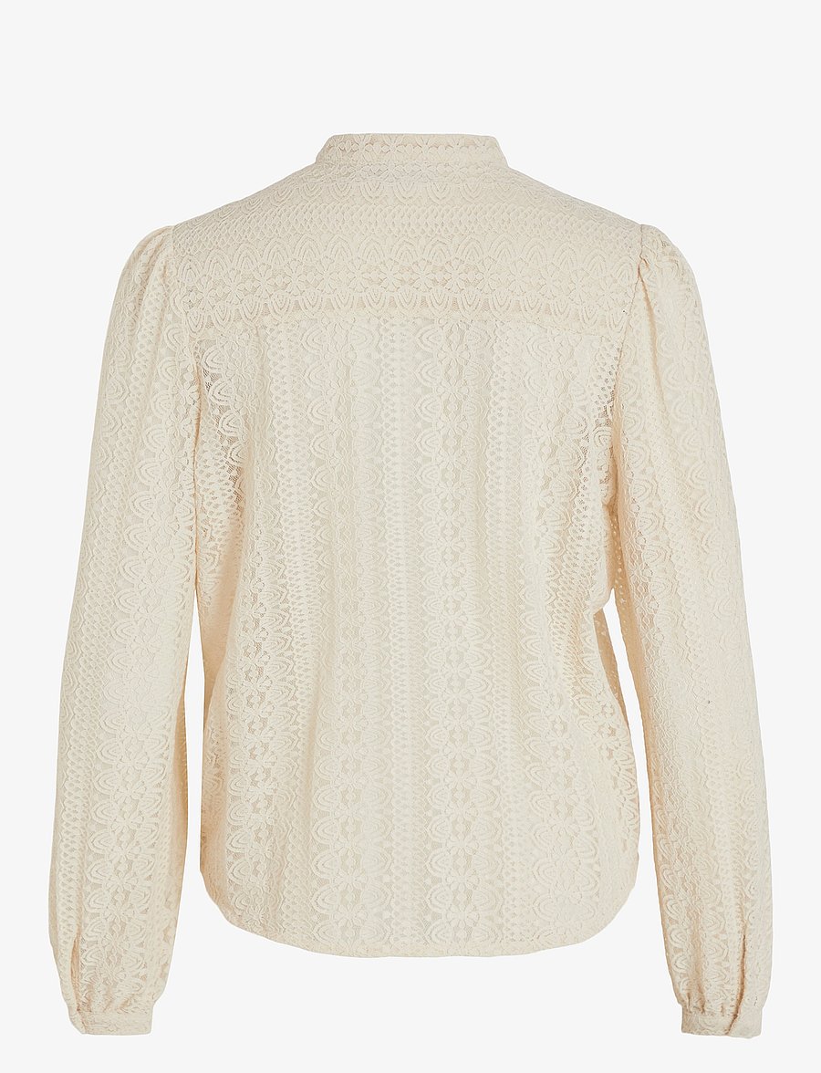 Vila - VICHIKKA LACE L/S SHIRT- NOOS - blouses à manches longues - birch - 2