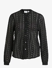 Vila - VICHIKKA LACE L/S SHIRT- NOOS - long-sleeved blouses - black - 0