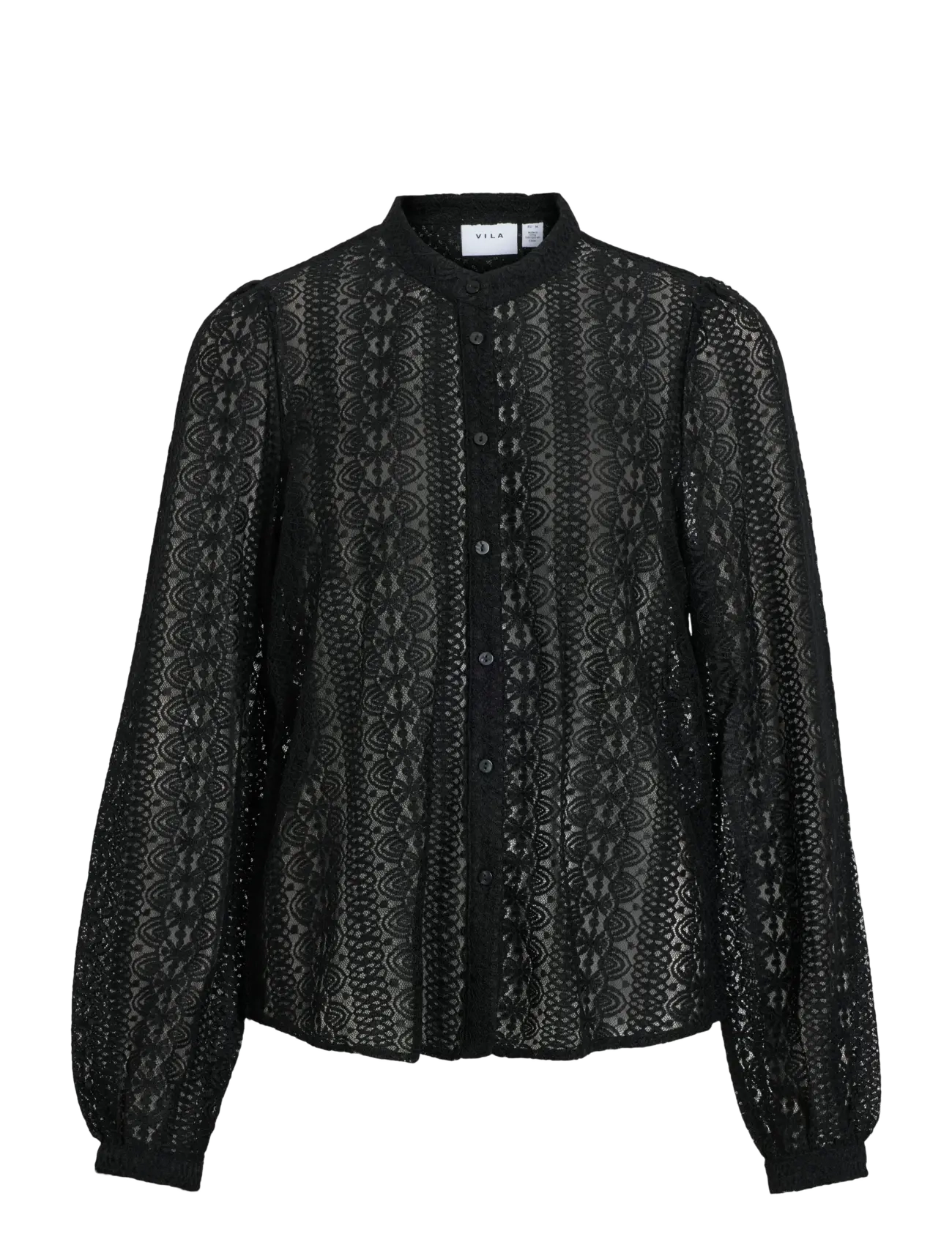 Vila VICHIKKA LACE L/S SHIRT- NOOS - Vila - BLACK / black
