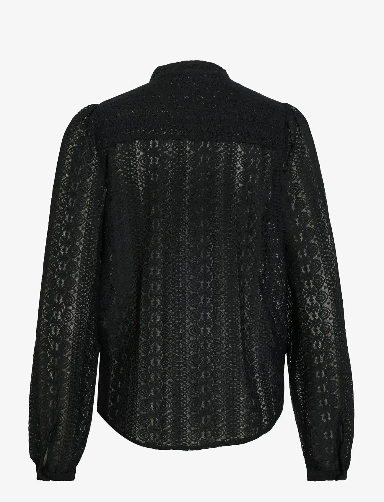 Vila - VICHIKKA LACE L/S SHIRT- NOOS - langärmlige blusen - black - 2