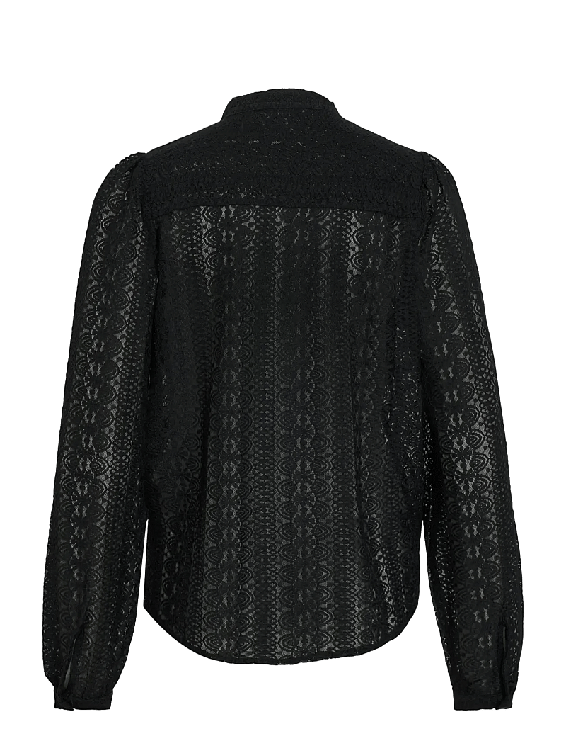 Vila - VICHIKKA LACE L/S SHIRT- NOOS - pikkade varrukatega pluusid - black - 2