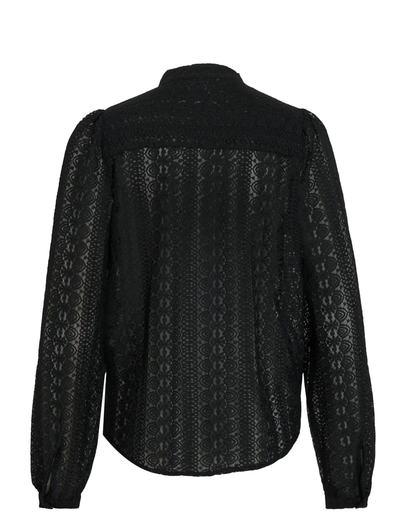 Vila - VICHIKKA LACE L/S SHIRT- NOOS - blouses met lange mouwen - black - 2
