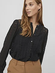 Vila - VICHIKKA LACE L/S SHIRT- NOOS - long-sleeved blouses - black - 4