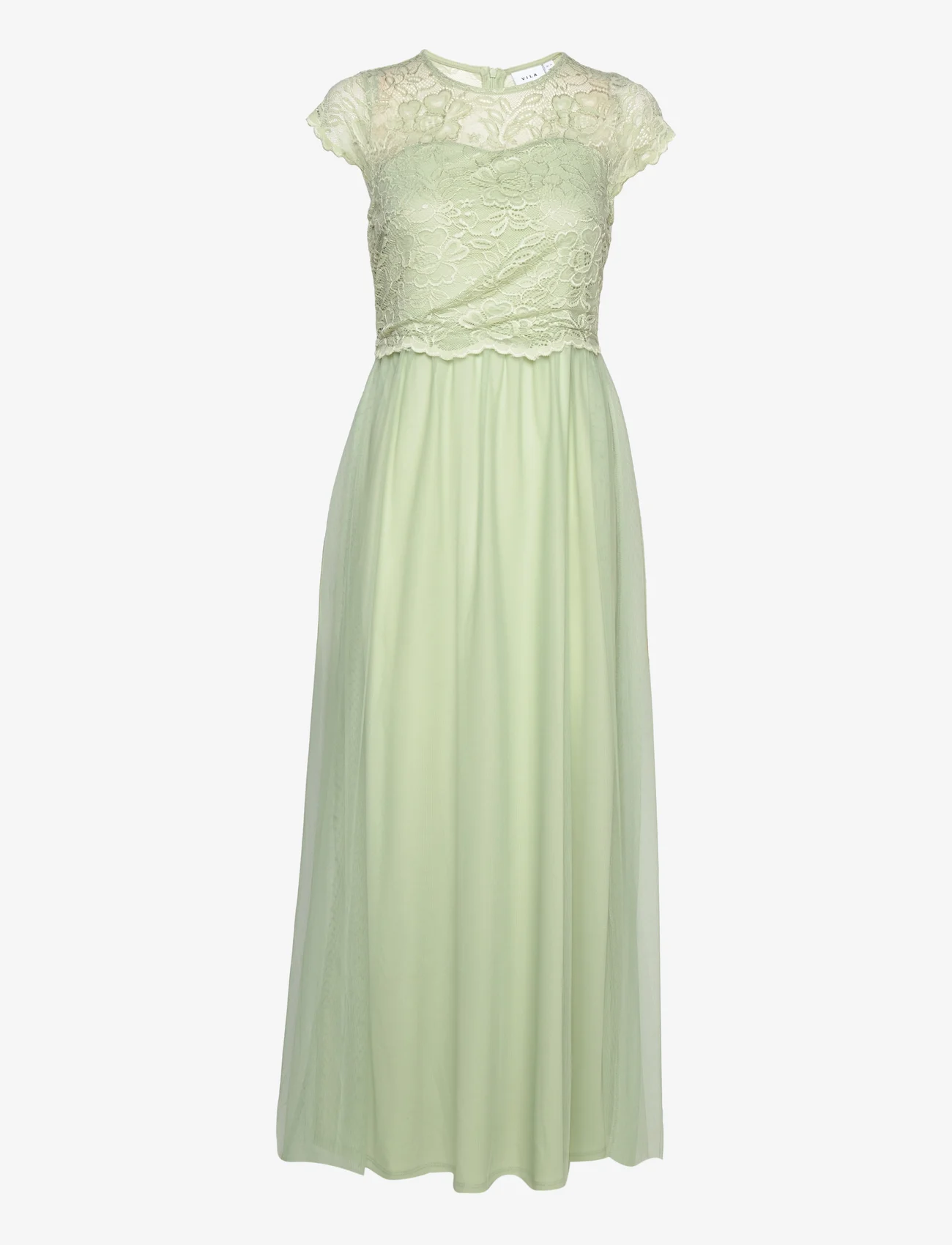 Vila - VILYNNEA CAPSLEEVE MAXI DRESS/BM/DC - nėriniuotos suknelės - cameo green - 0