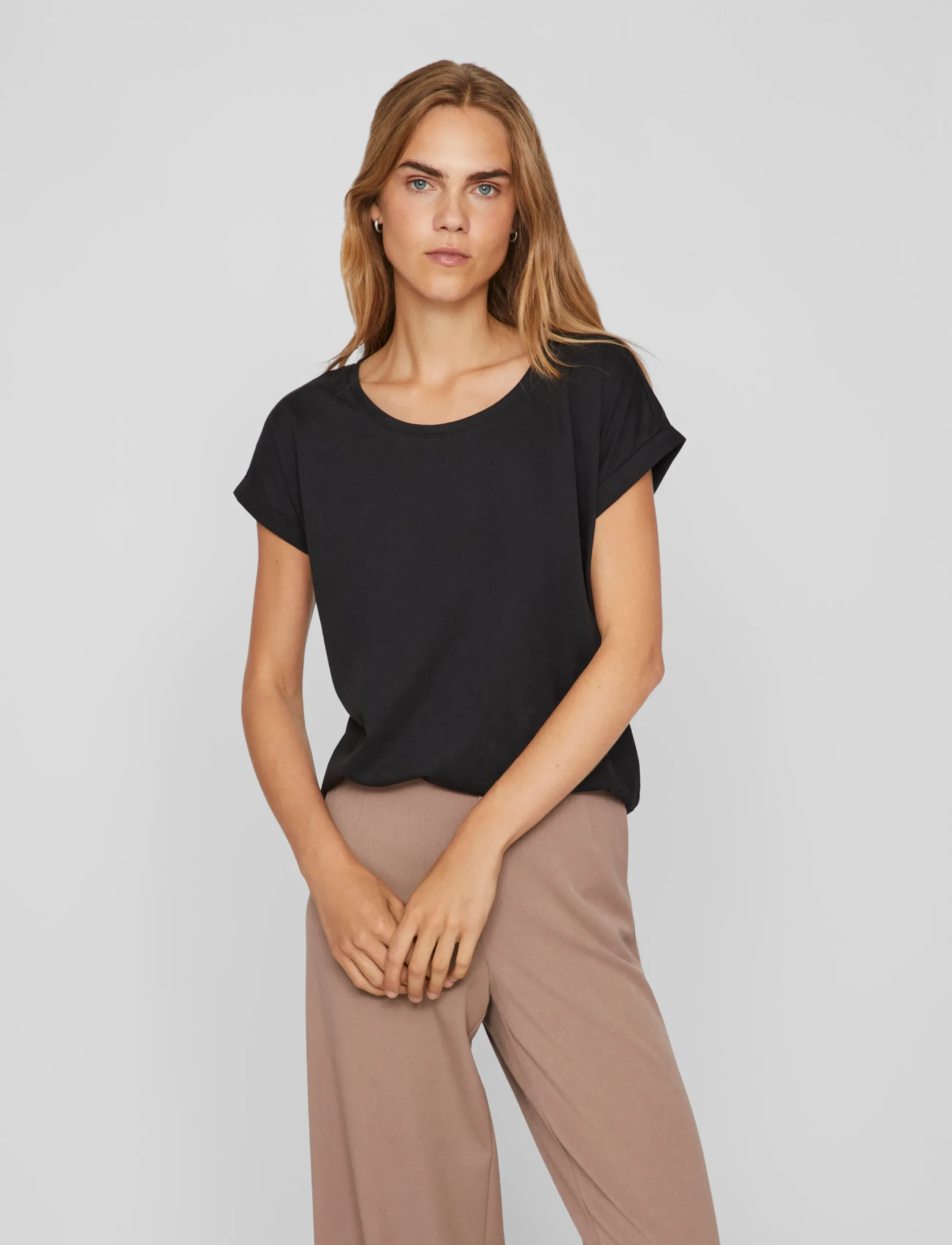 Vila Vidreamers New Pure T-Shirt-Noos, Kvinder, Basic T-Shirt, Sort, Str: XL