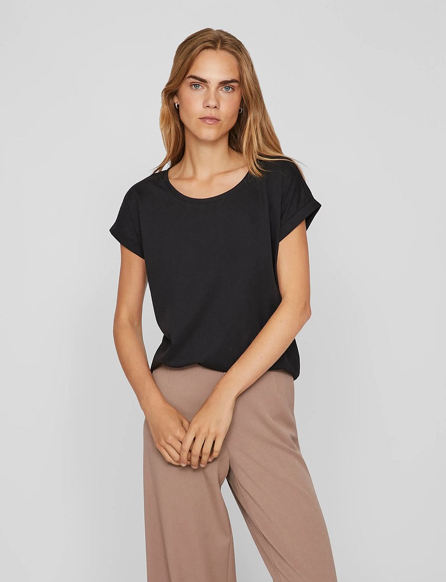 Vila - VIDREAMERS NEW PURE T-SHIRT-NOOS - t-shirts - black - 0