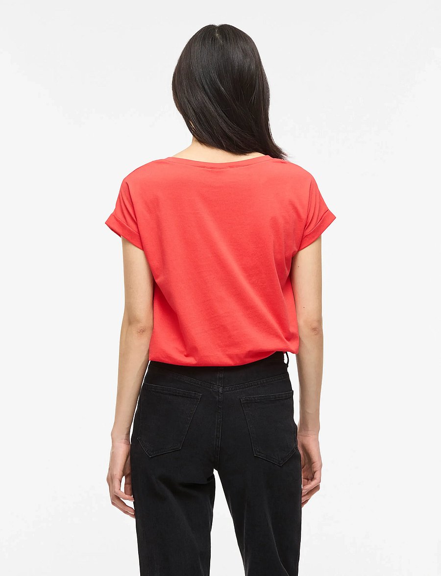 Vila - VIDREAMERS NEW PURE T-SHIRT-NOOS - t-shirts - hibiscus - 3