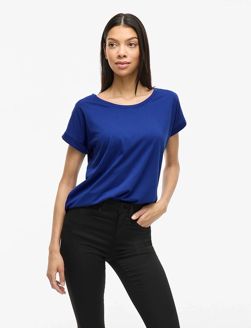 Vila - VIDREAMERS NEW PURE T-SHIRT-NOOS - t-shirts - mazarine blue - 0