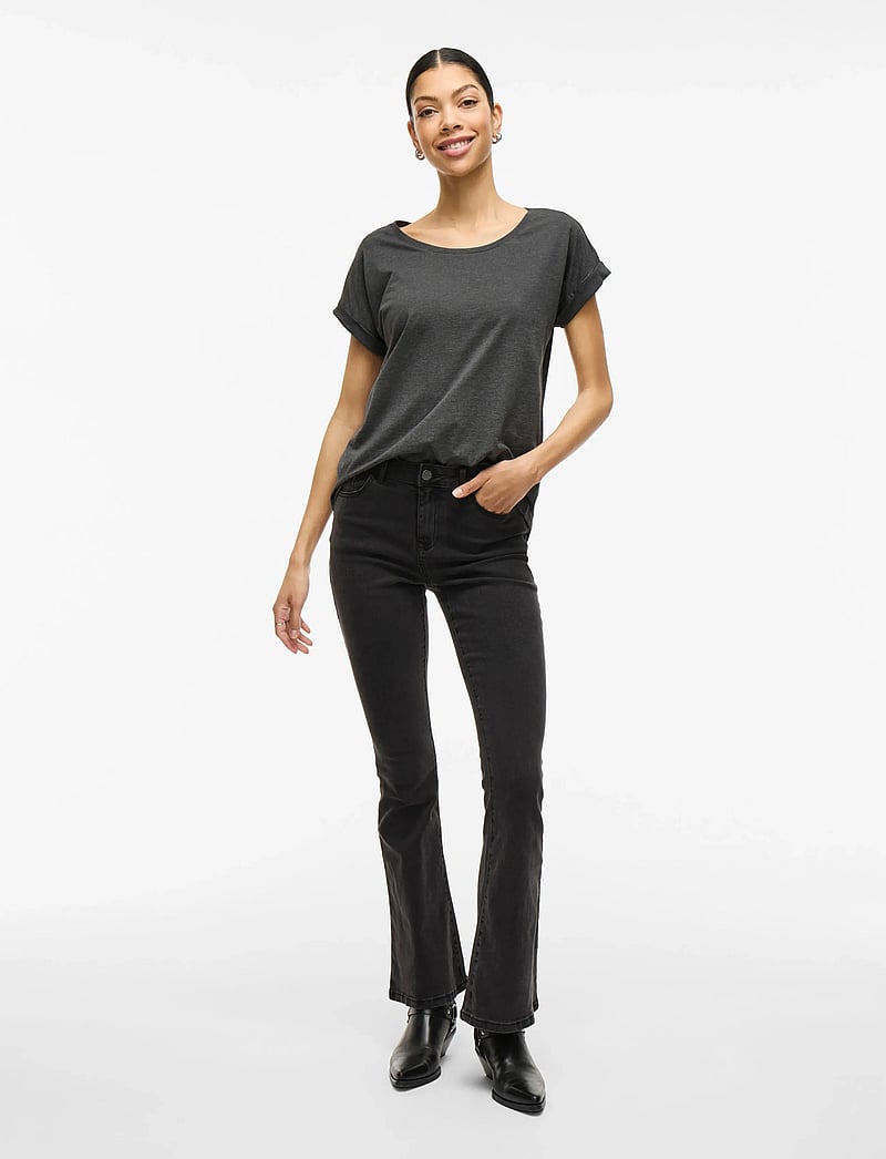 Vila - VIDREAMERS NEW PURE T-SHIRT-NOOS - t-shirts - medium grey melange - 4