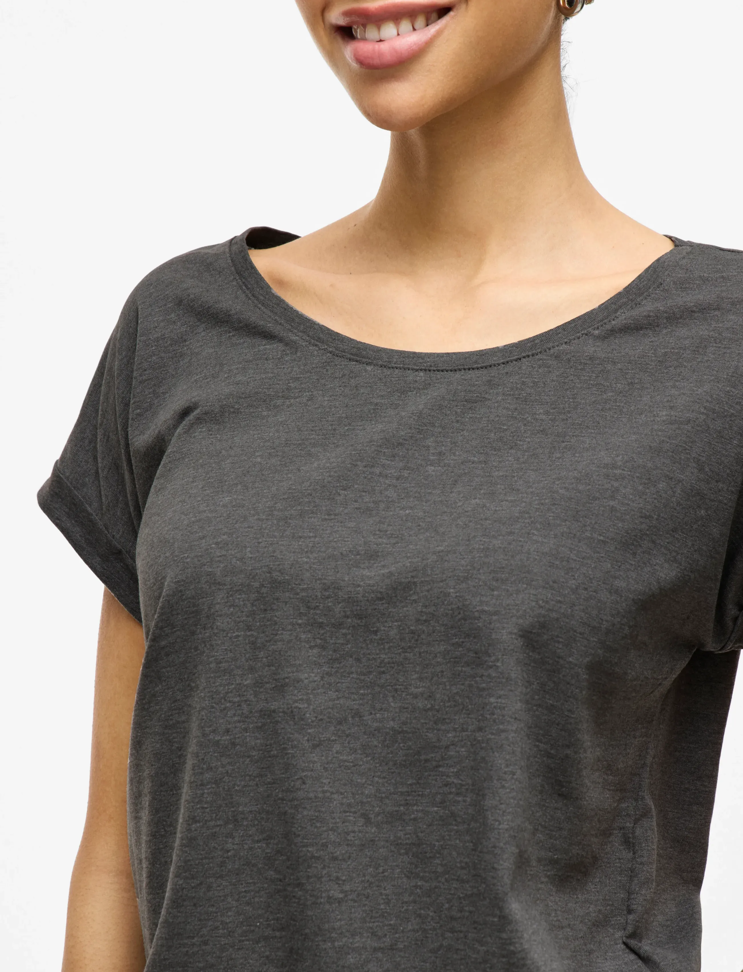 Vila - VIDREAMERS NEW PURE T-SHIRT-NOOS - t-shirts - medium grey melange - 5
