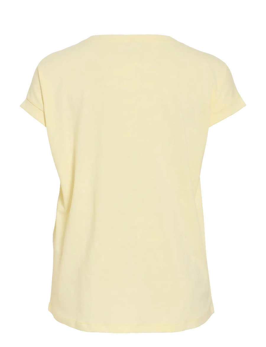 Vila - VIDREAMERS NEW PURE T-SHIRT-NOOS - t-shirts - pastel yellow - 2