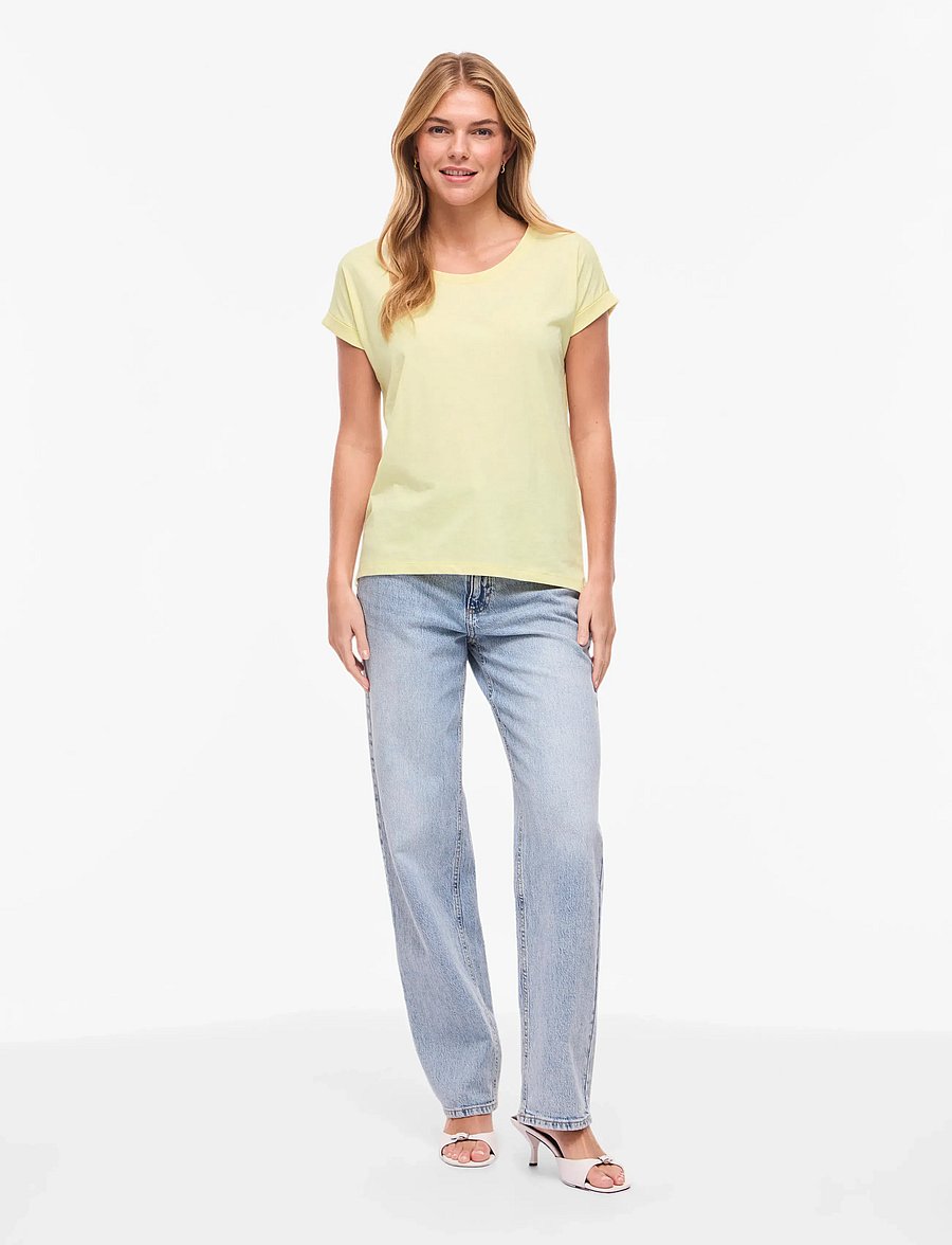 Vila - VIDREAMERS NEW PURE T-SHIRT-NOOS - t-shirts - pastel yellow - 4