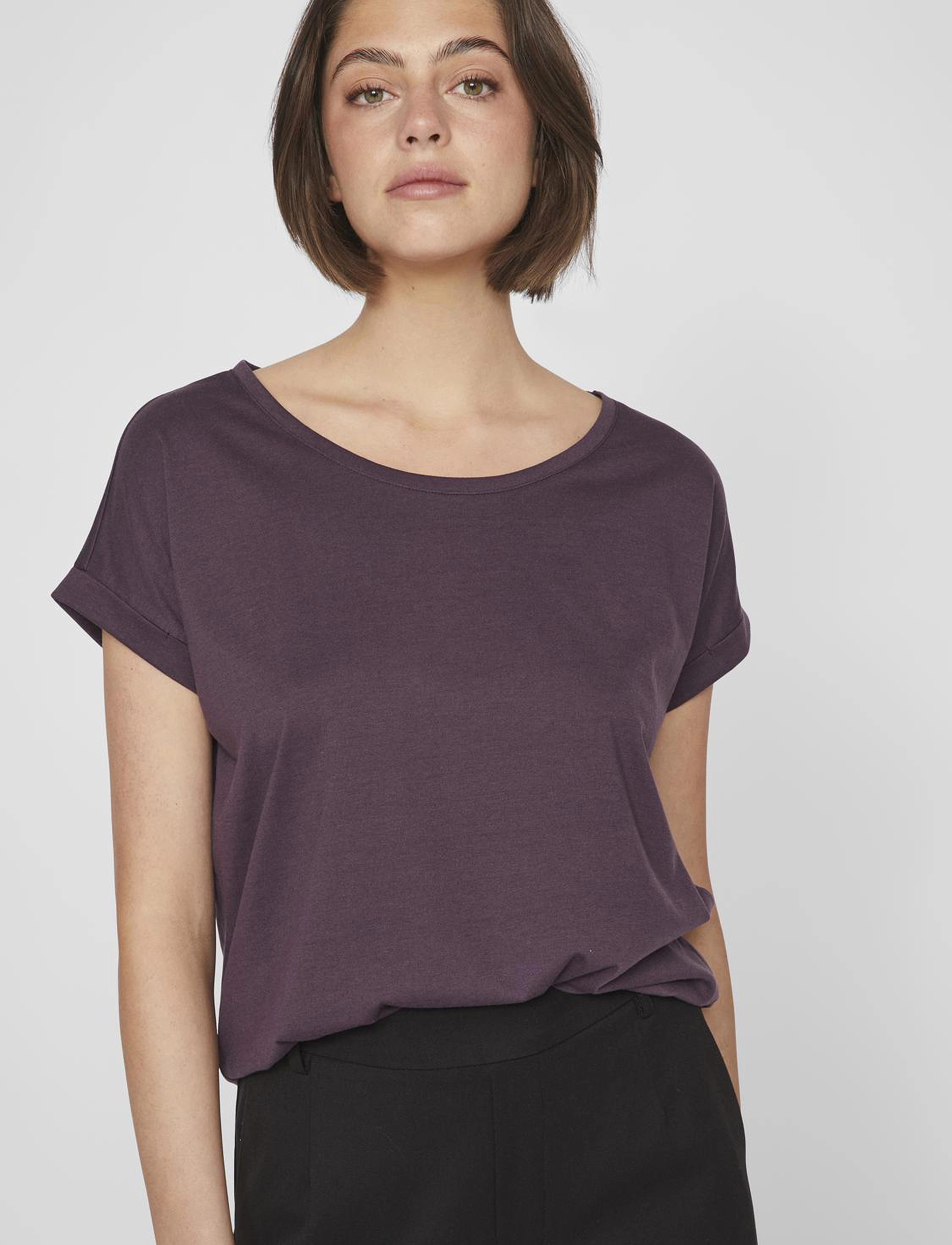 Vila VIDREAMERS NEW PURE T-SHIRT-NOOS - T-shirts & Toppar - PLUM PERFECT / purple