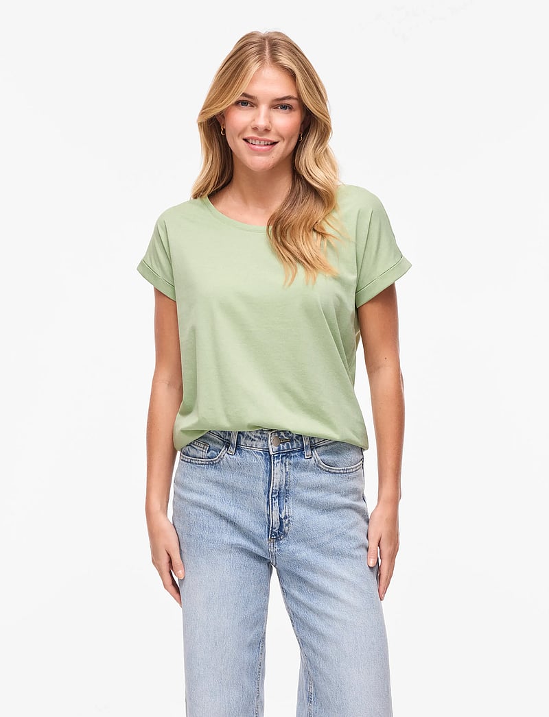 Vila - VIDREAMERS NEW PURE T-SHIRT-NOOS - t-shirts - smoke green - 0