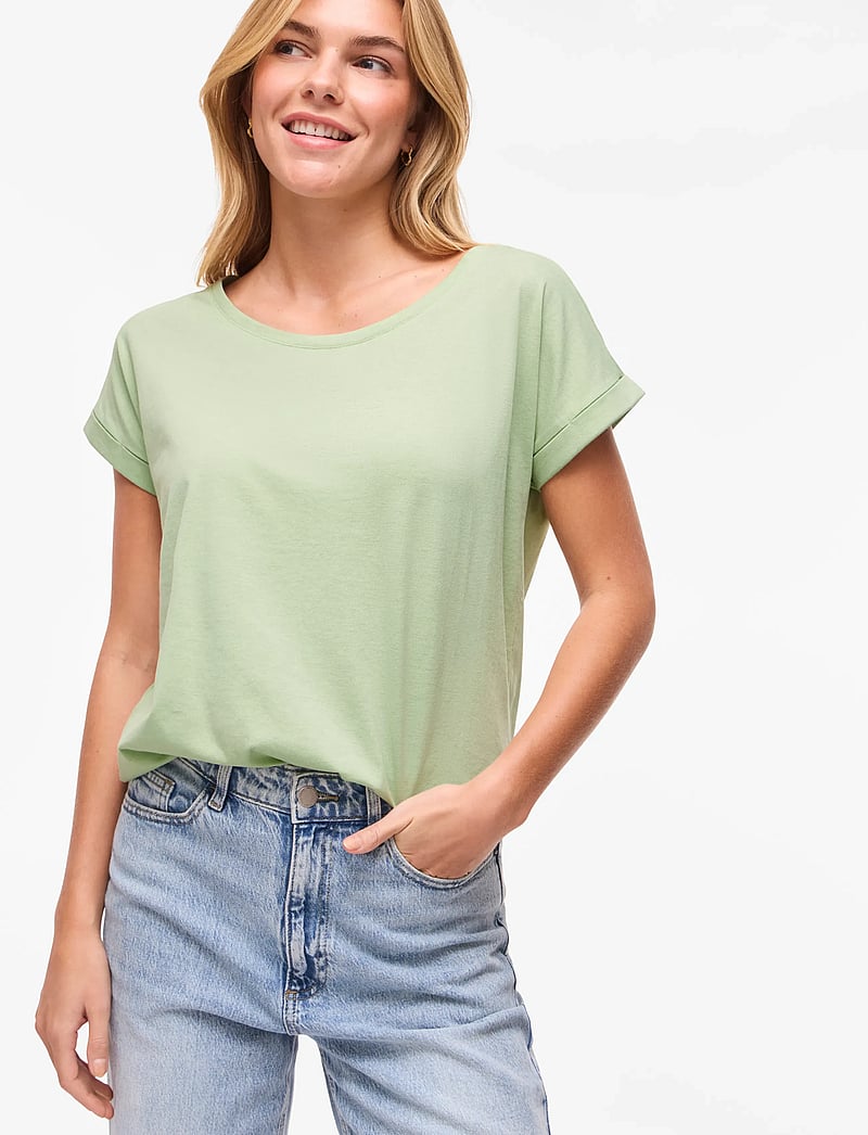 Vila - VIDREAMERS NEW PURE T-SHIRT-NOOS - t-shirts - smoke green - 5