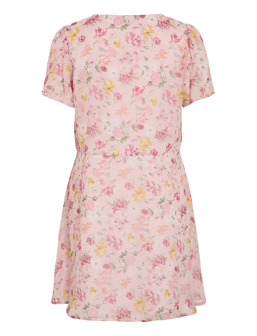 Vila - VIFALIA V-NECK S/S SHORT DRESS- NOOS - robes d'été - misty rose - 2