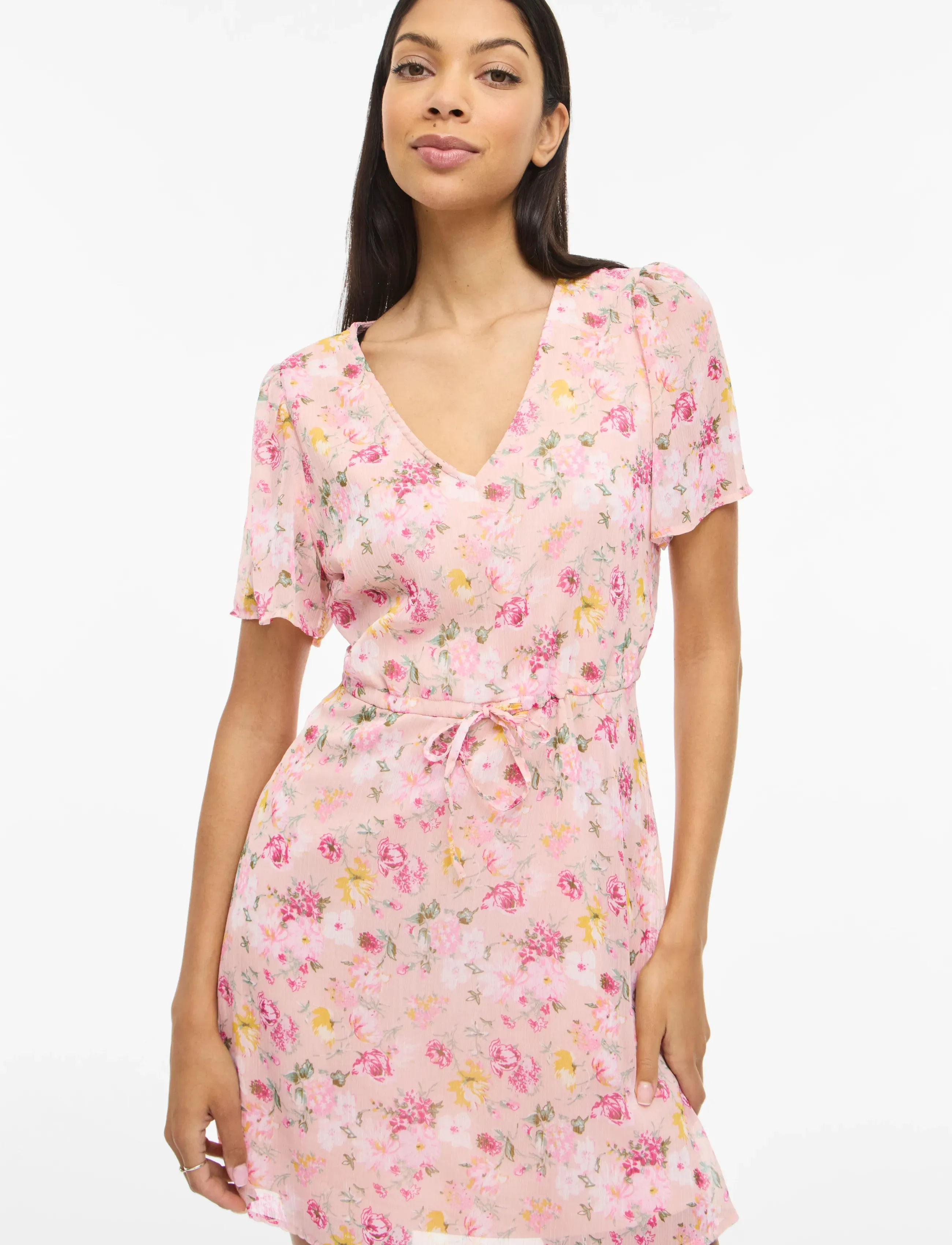 VILA Vifalia V-Neck S/S Short Dress - Noos korta klänningar dam – bild 6