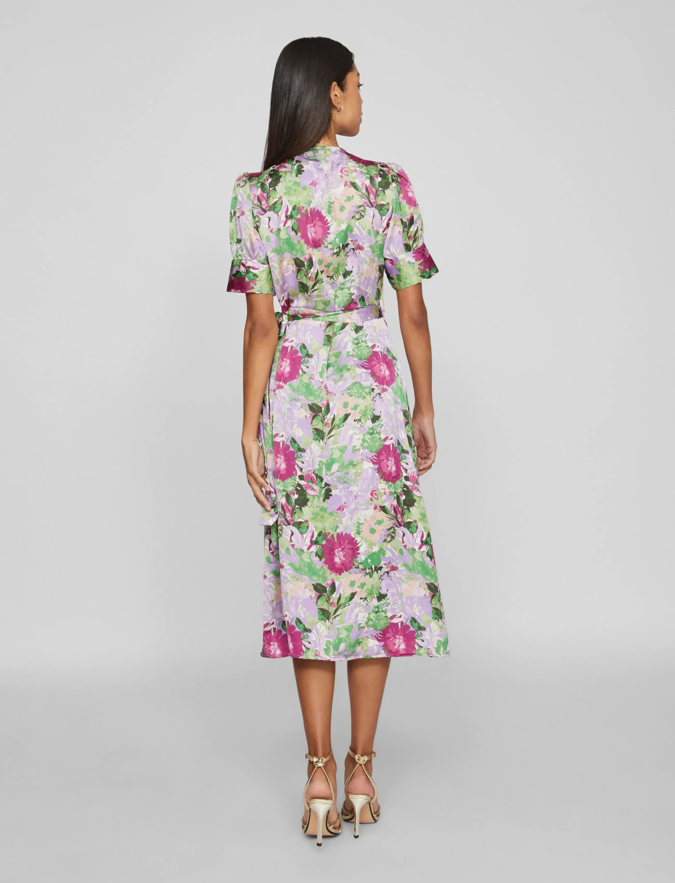 Vila - VINARIA S/S WRAP MIDI DRESS/DC/SU - fern green - 3